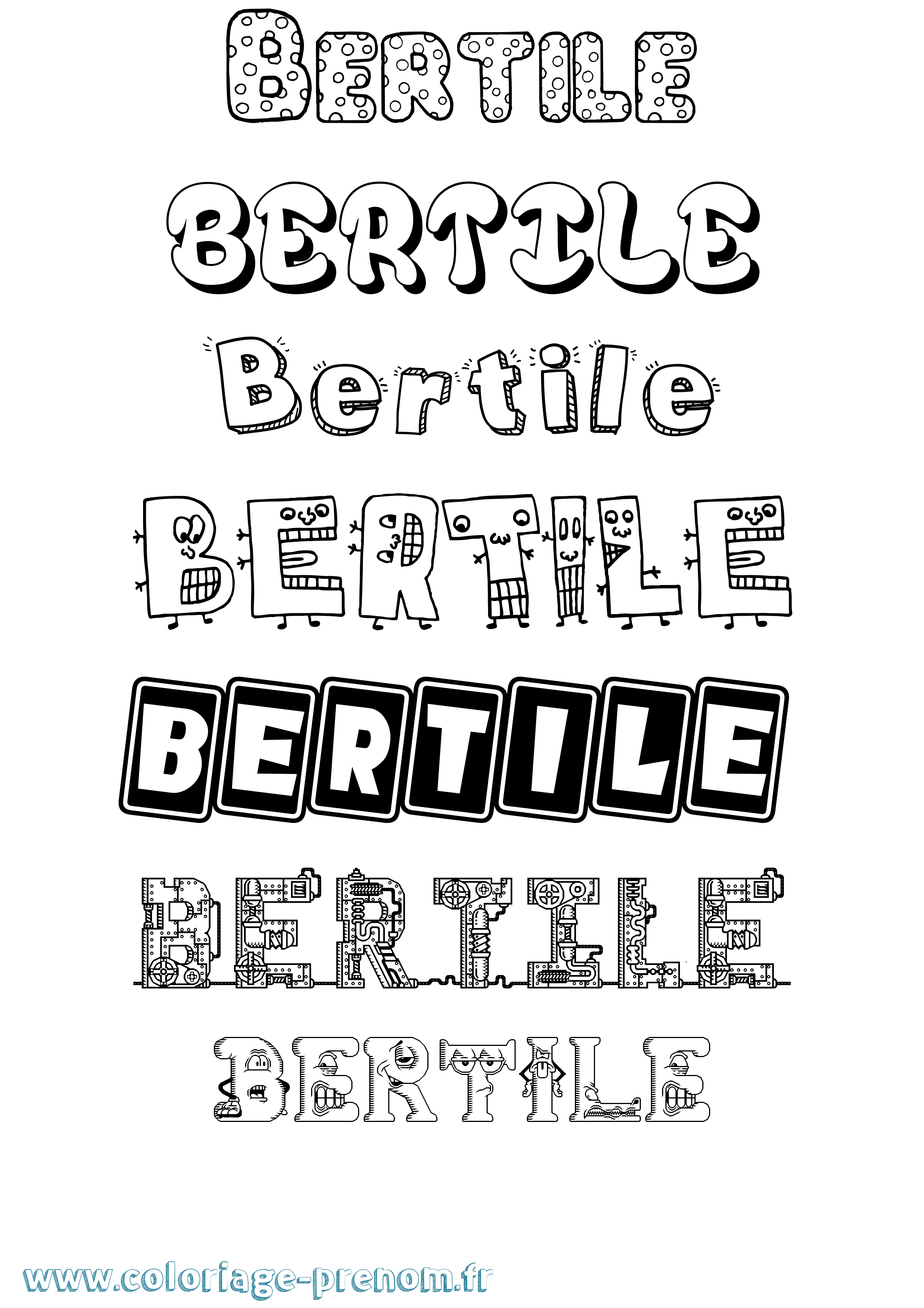 Coloriage prénom Bertile Fun