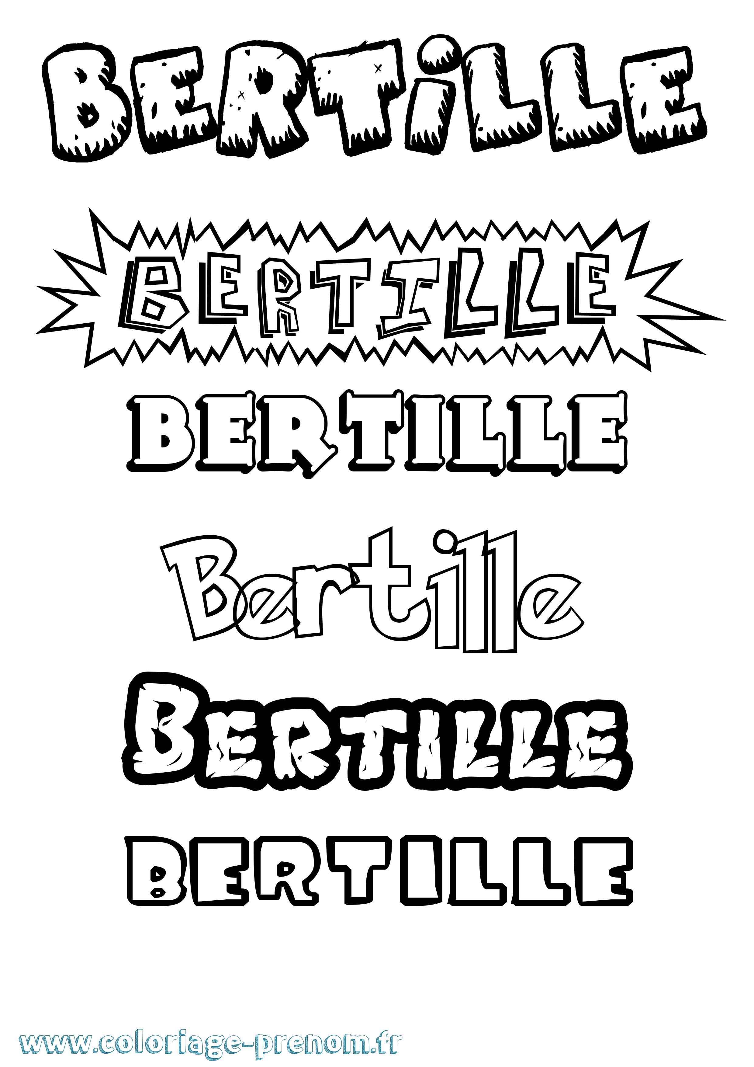 Coloriage prénom Bertille Dessin Animé