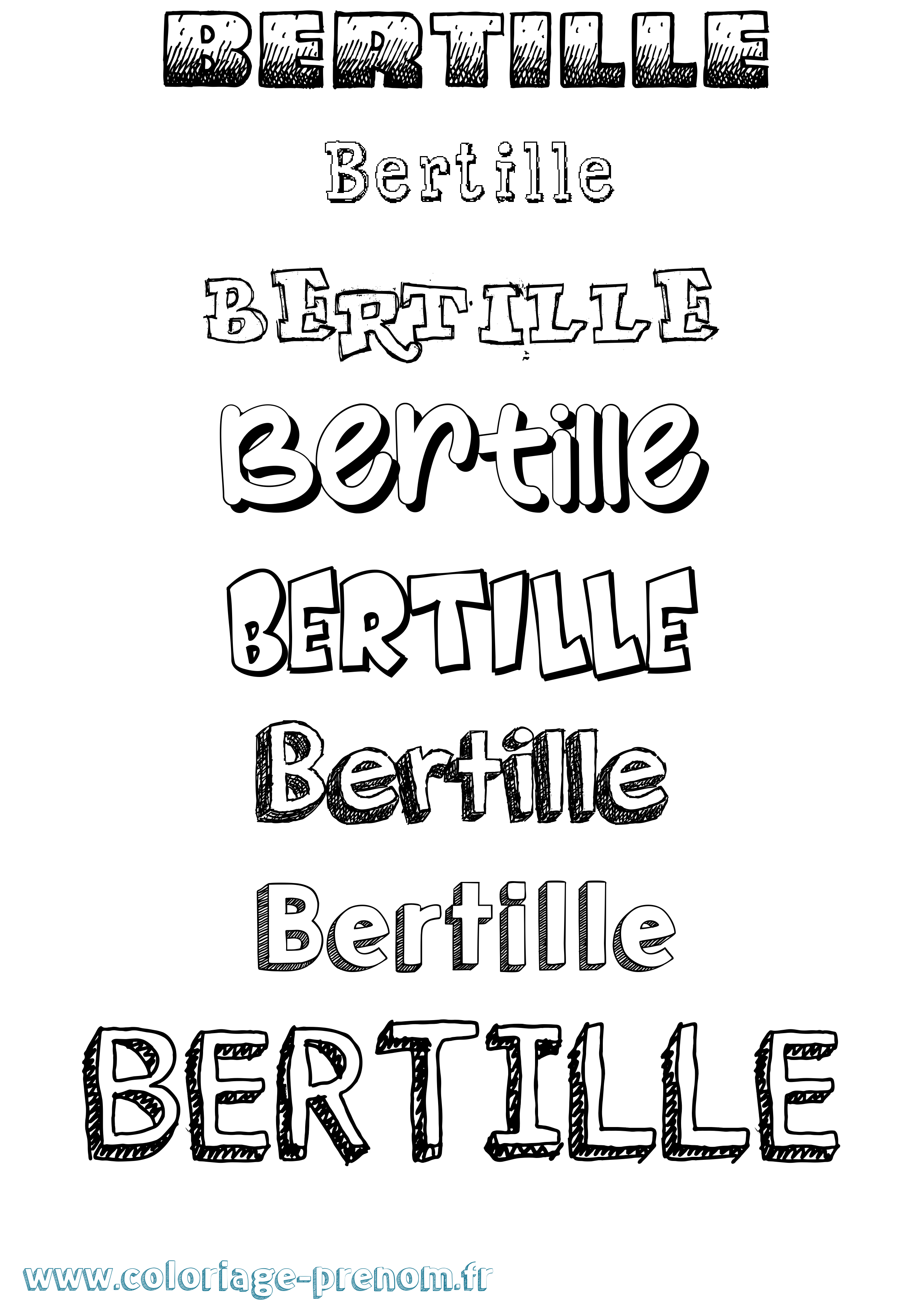 Coloriage prénom Bertille Dessiné