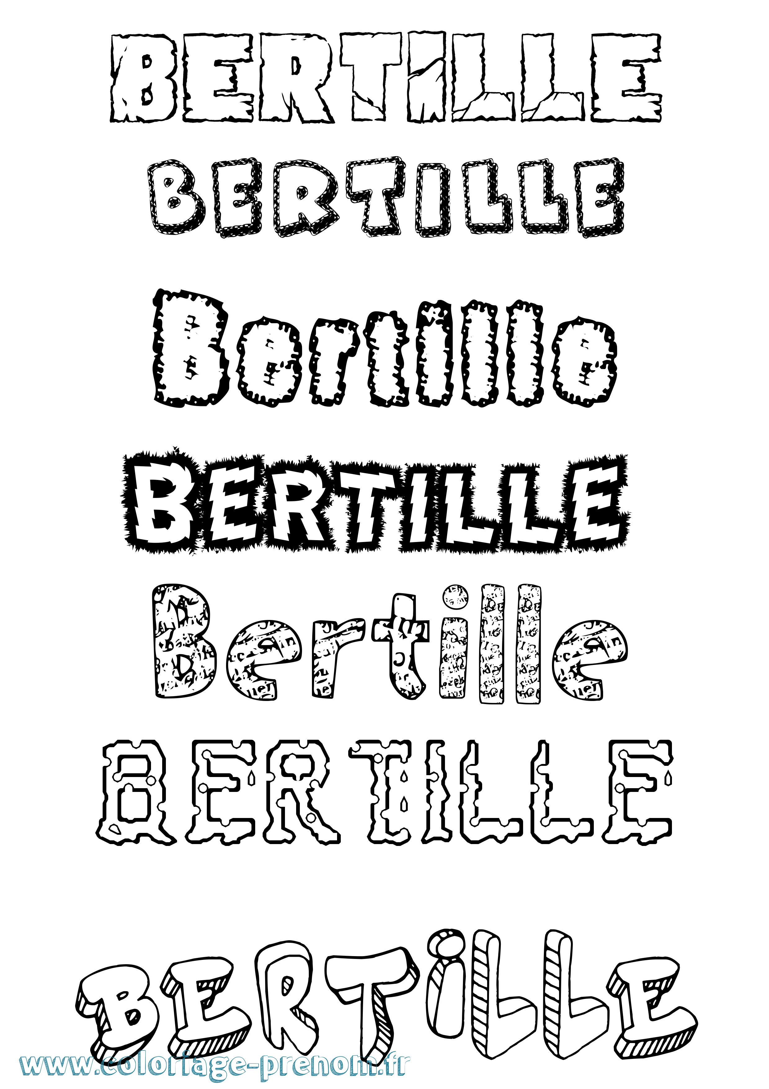 Coloriage prénom Bertille Destructuré