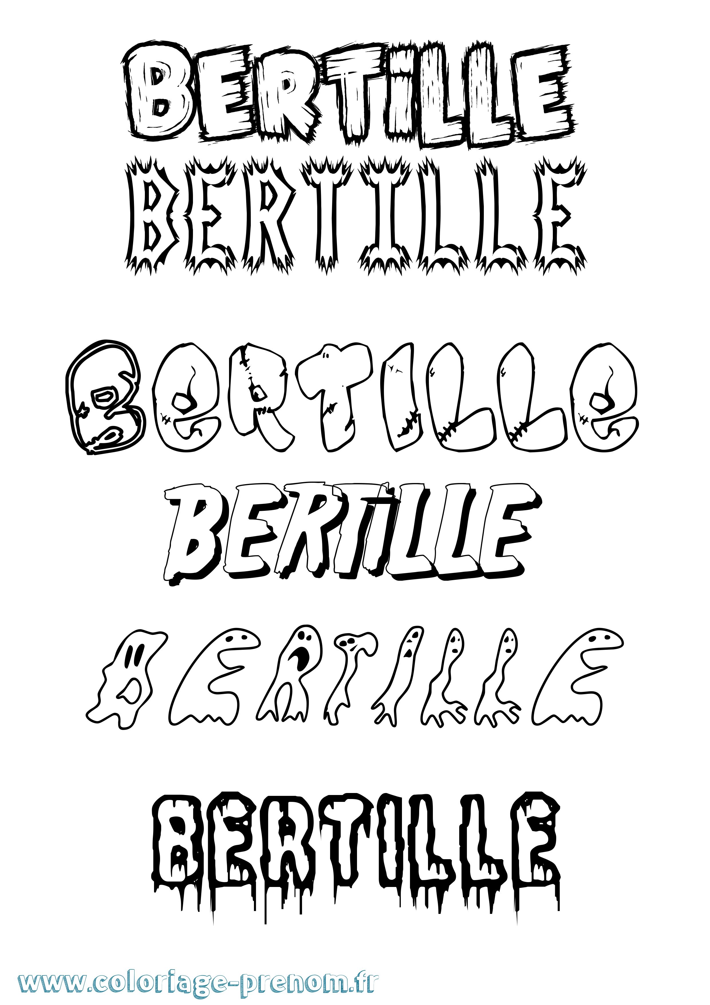 Coloriage prénom Bertille Frisson