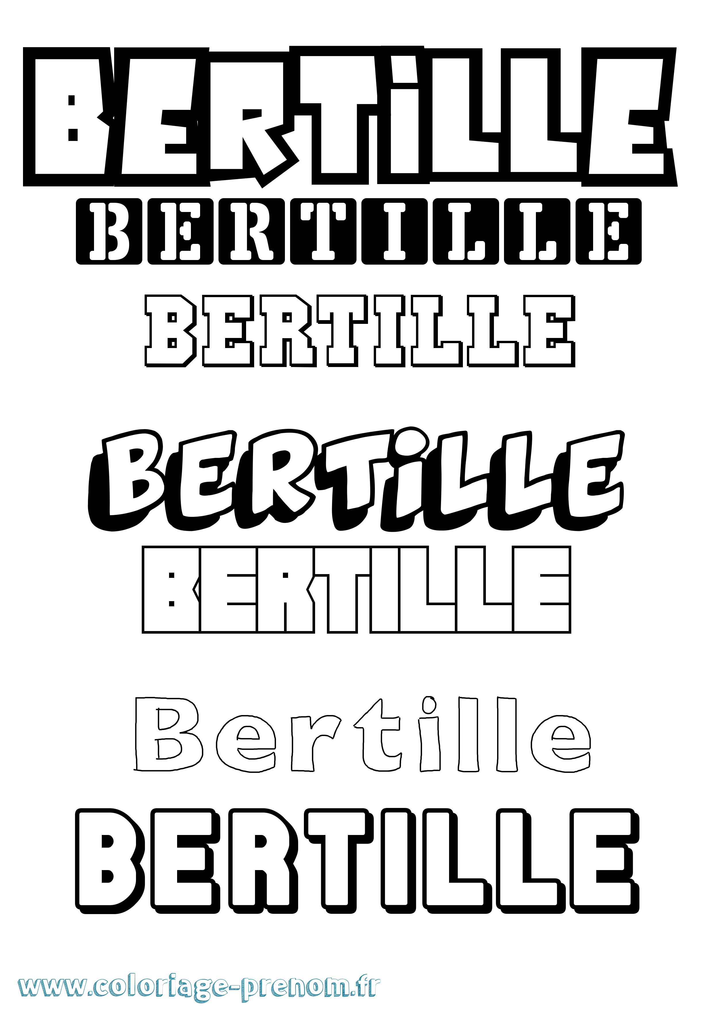 Coloriage prénom Bertille Simple