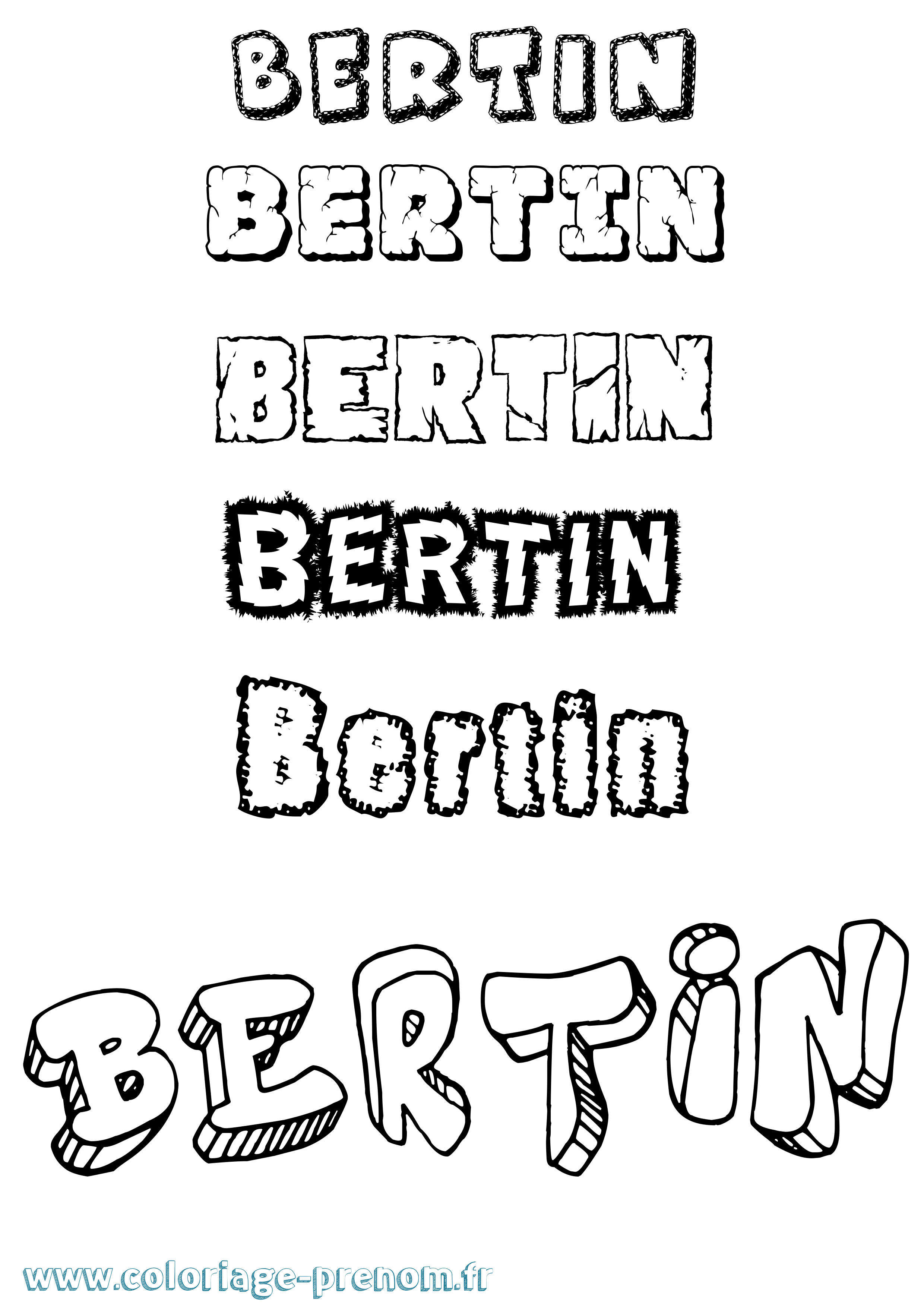Coloriage prénom Bertin Destructuré