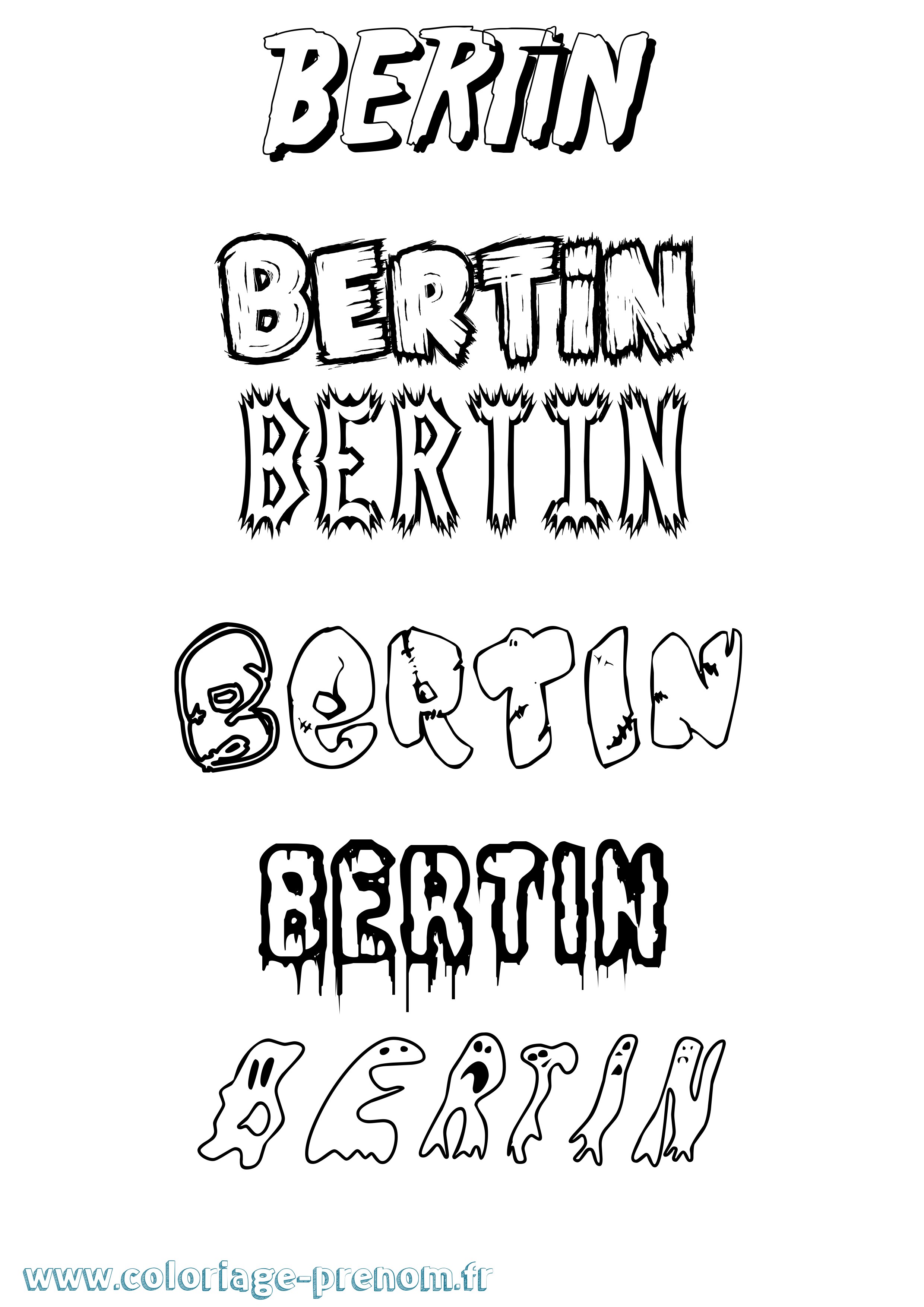 Coloriage prénom Bertin Frisson