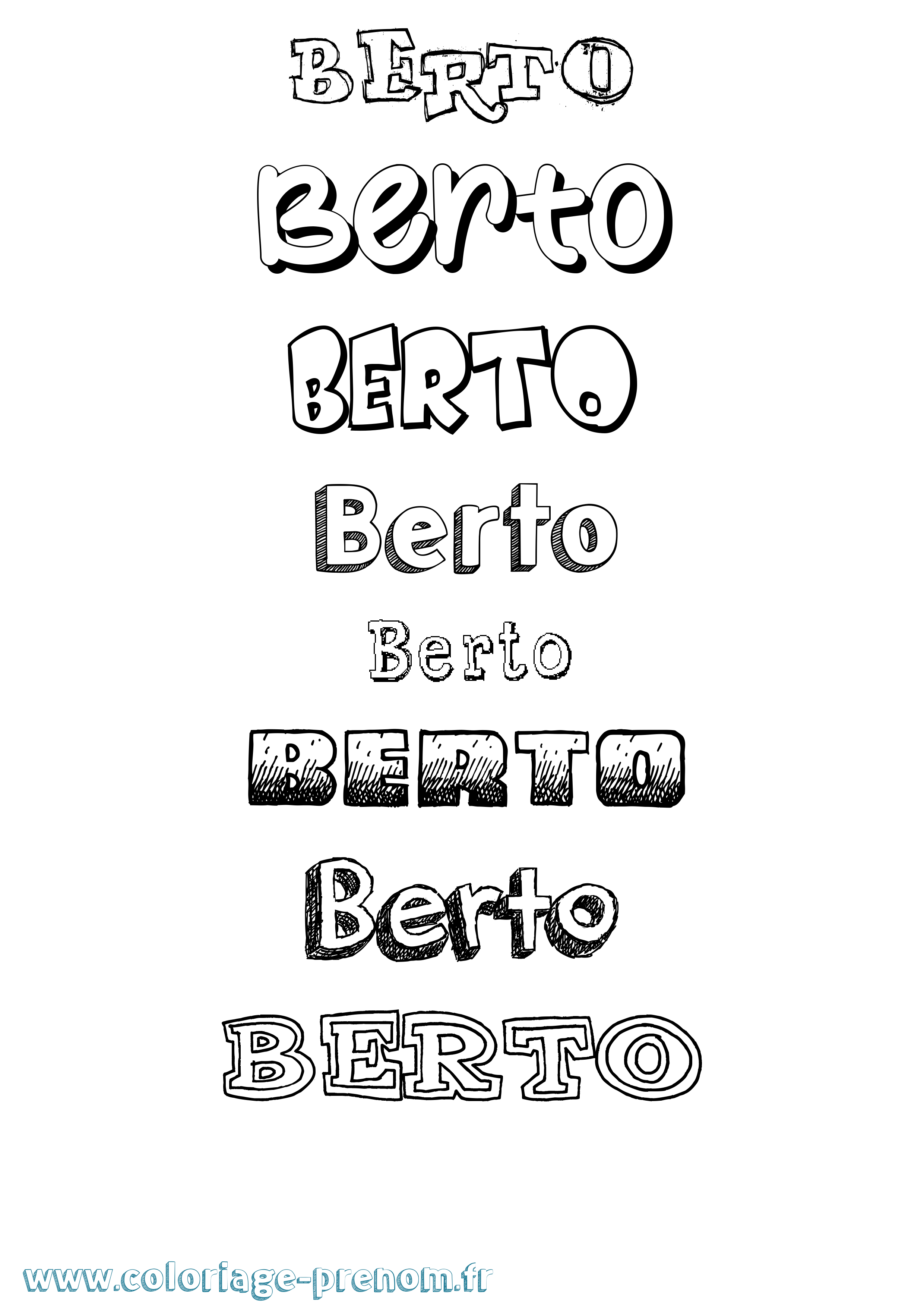 Coloriage prénom Berto Dessiné