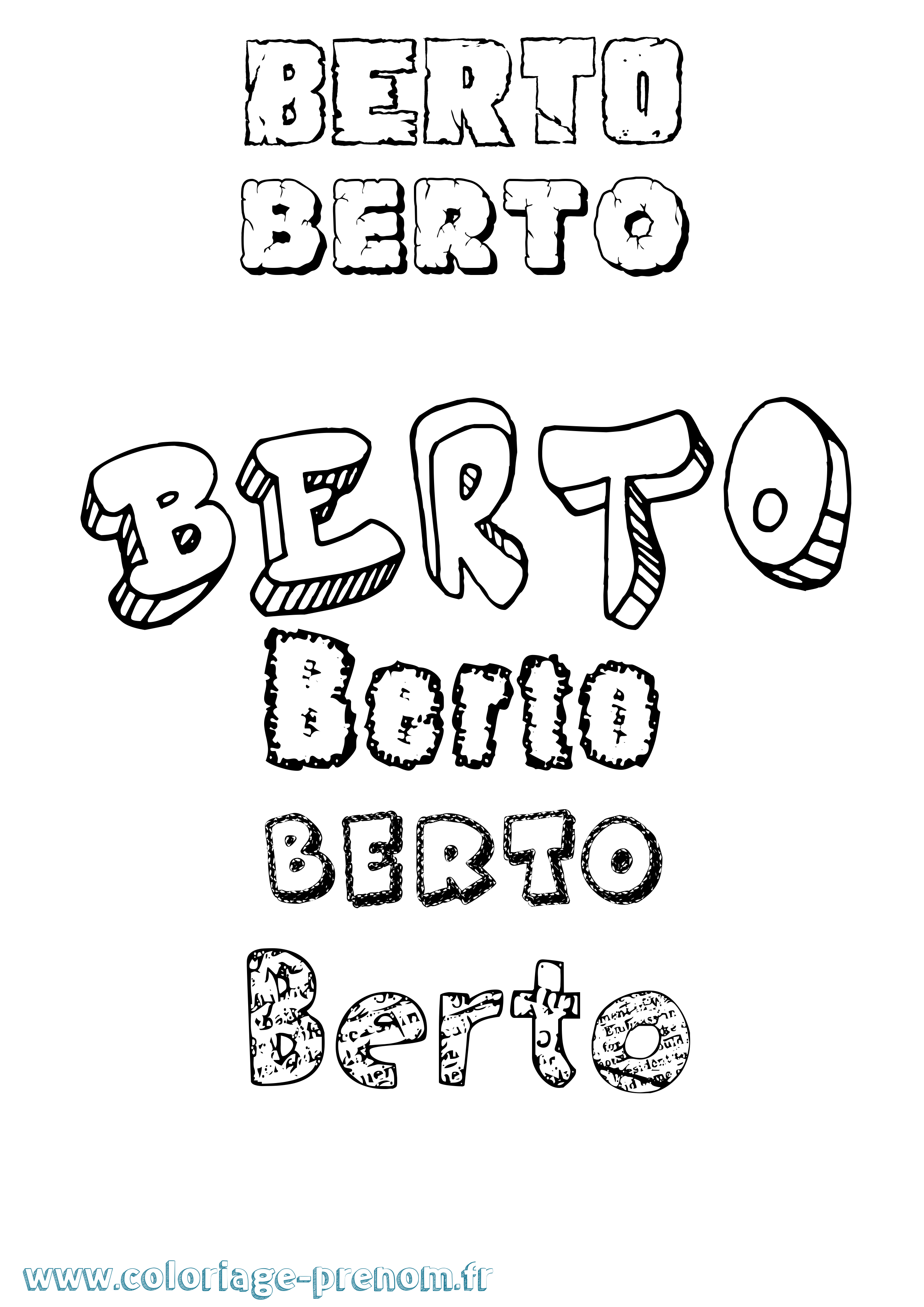 Coloriage prénom Berto Destructuré