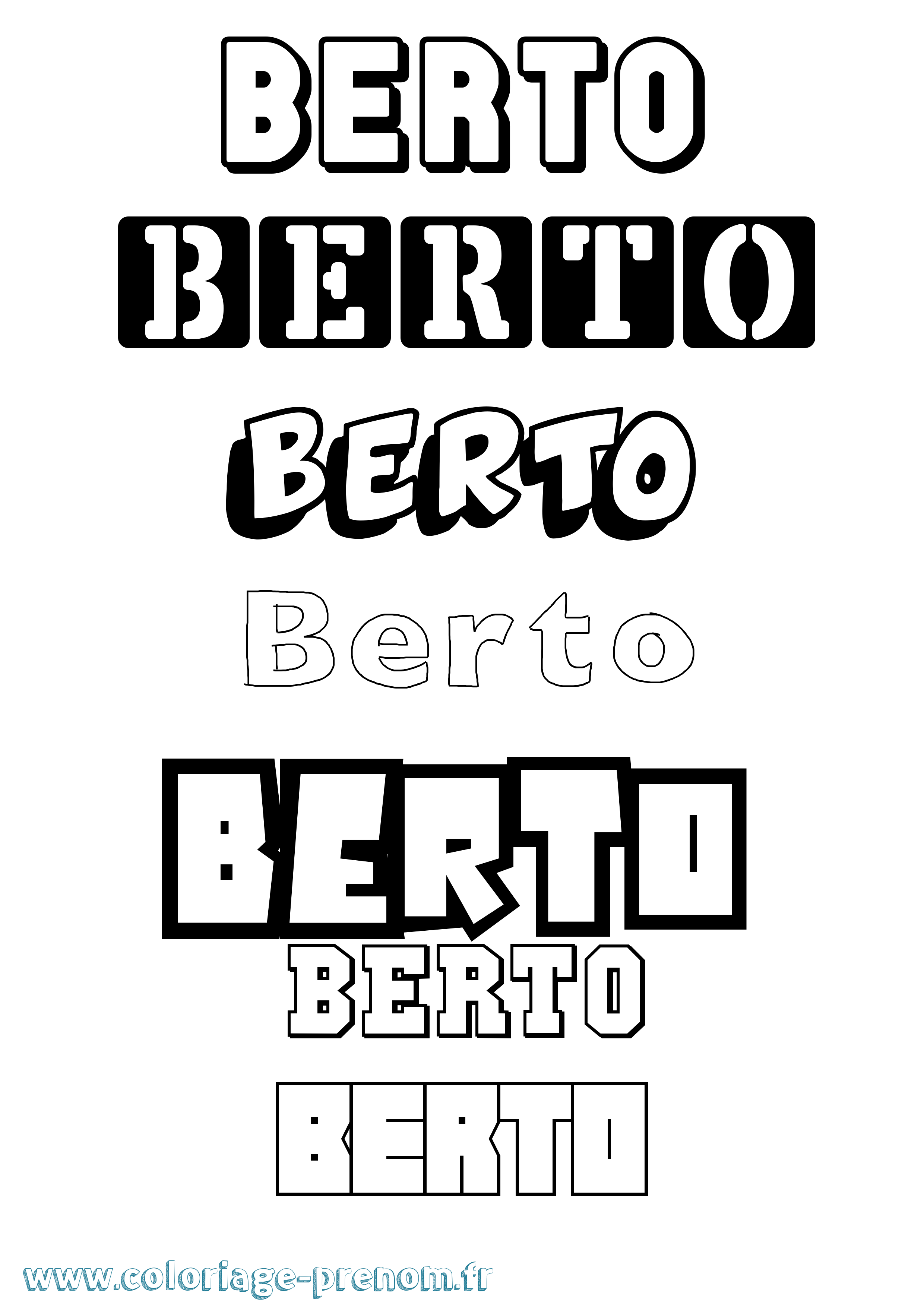 Coloriage prénom Berto Simple