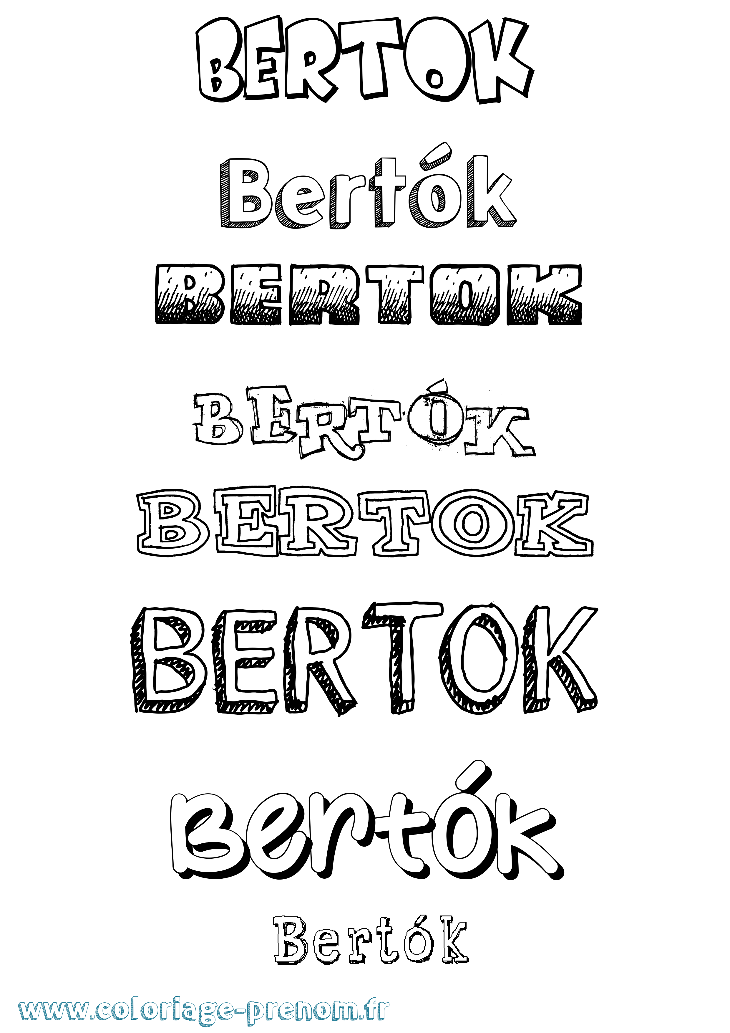 Coloriage prénom Bertók Dessiné