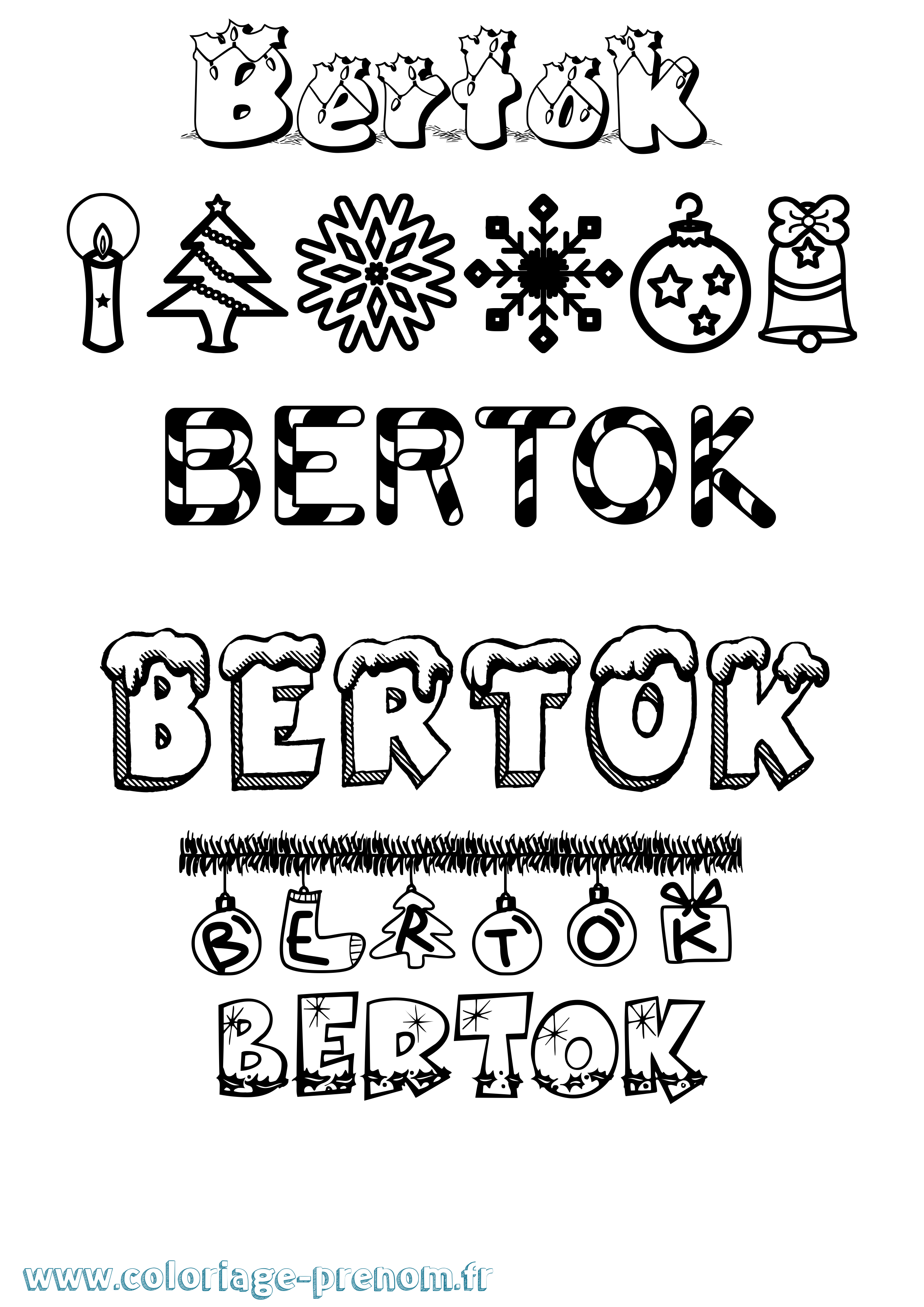 Coloriage prénom Bertók Noël