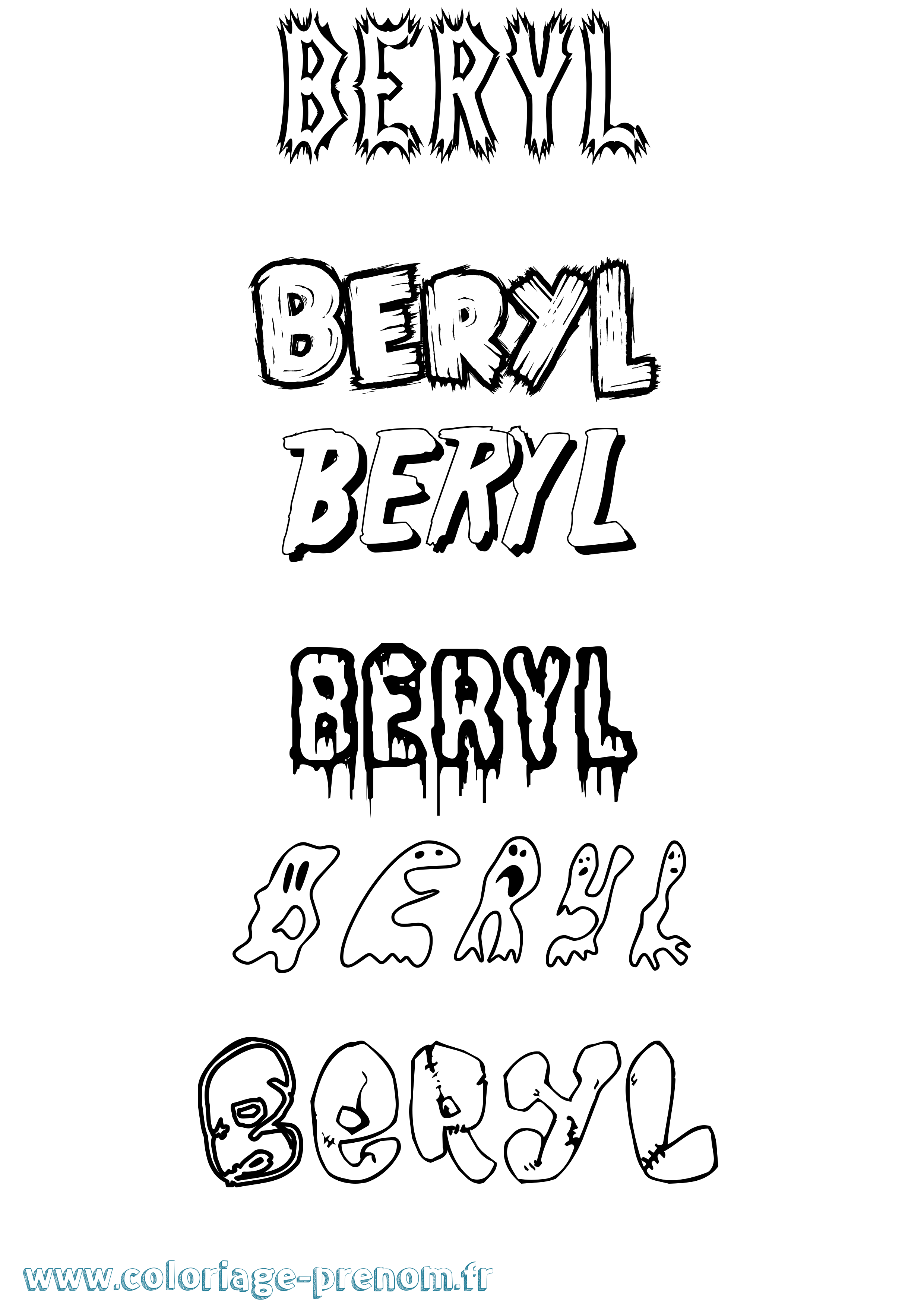 Coloriage prénom Beryl