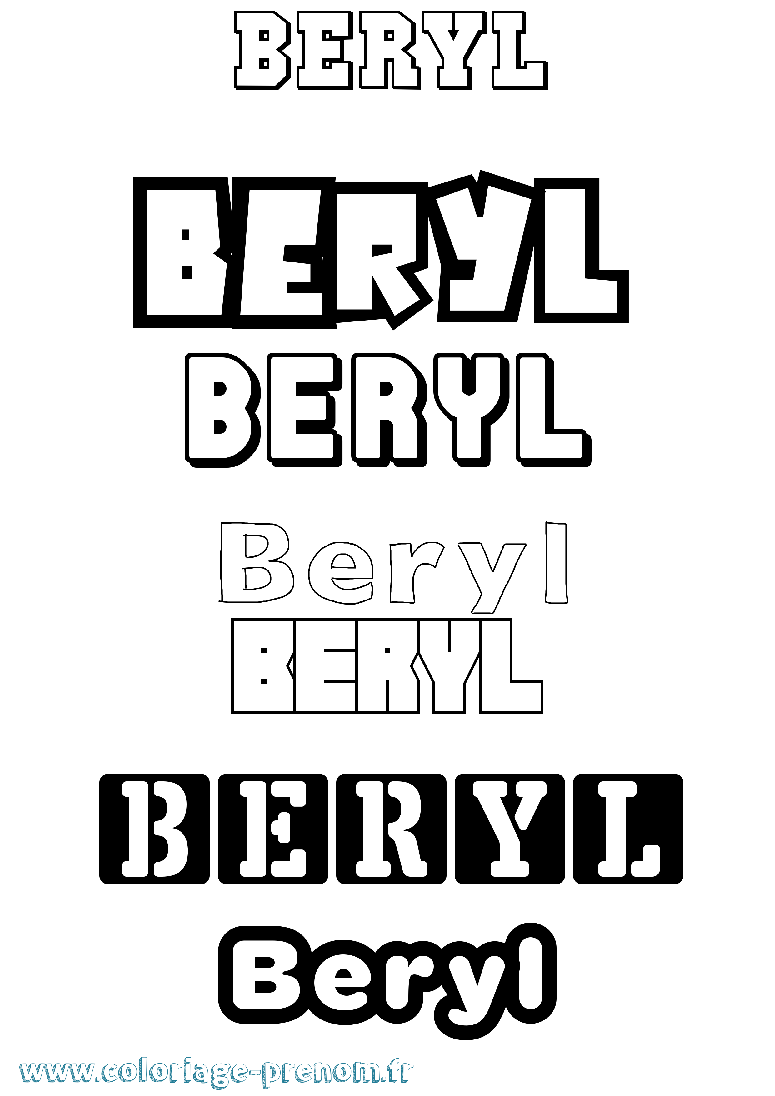 Coloriage prénom Beryl