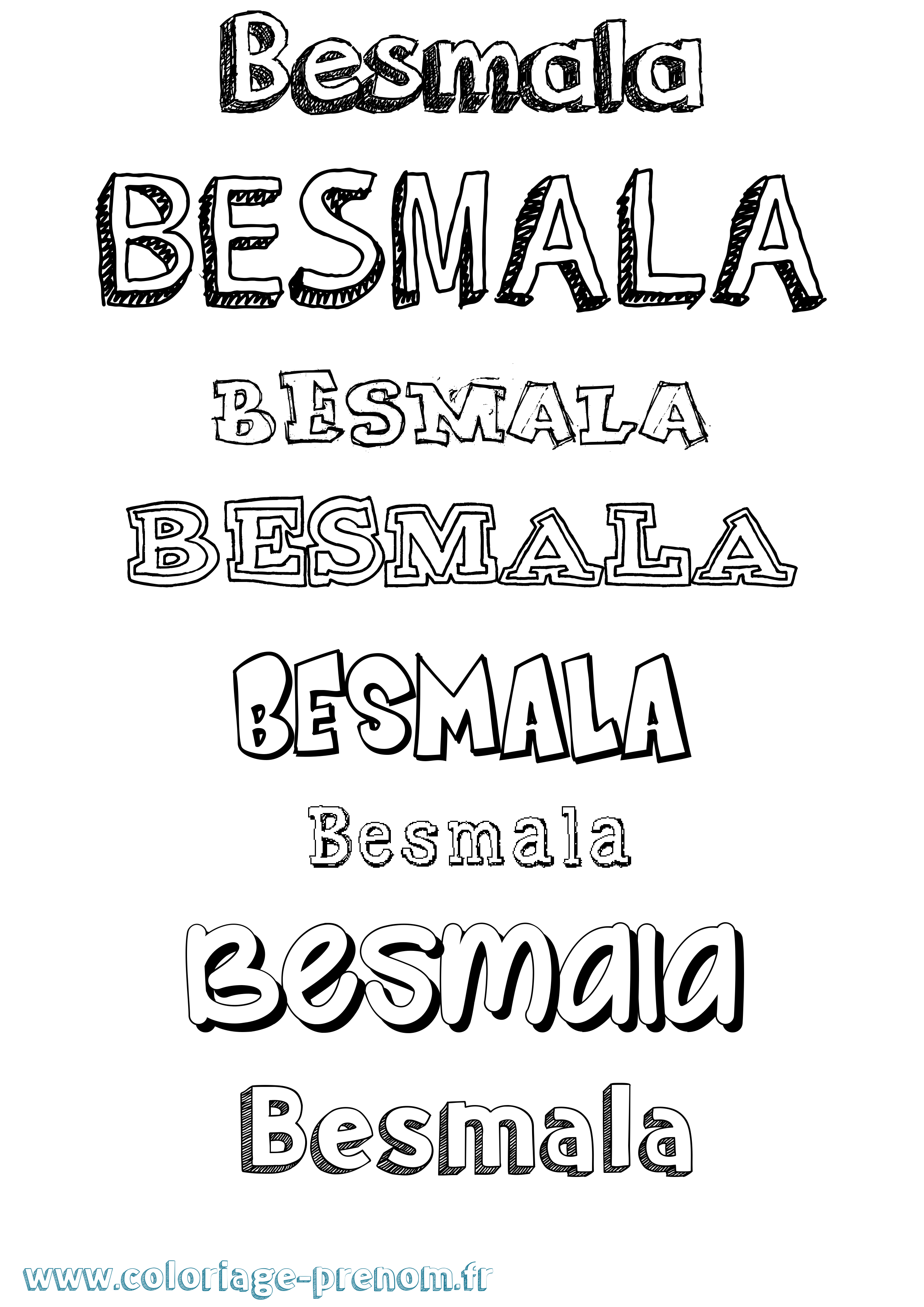 Coloriage prénom Besmala Dessiné