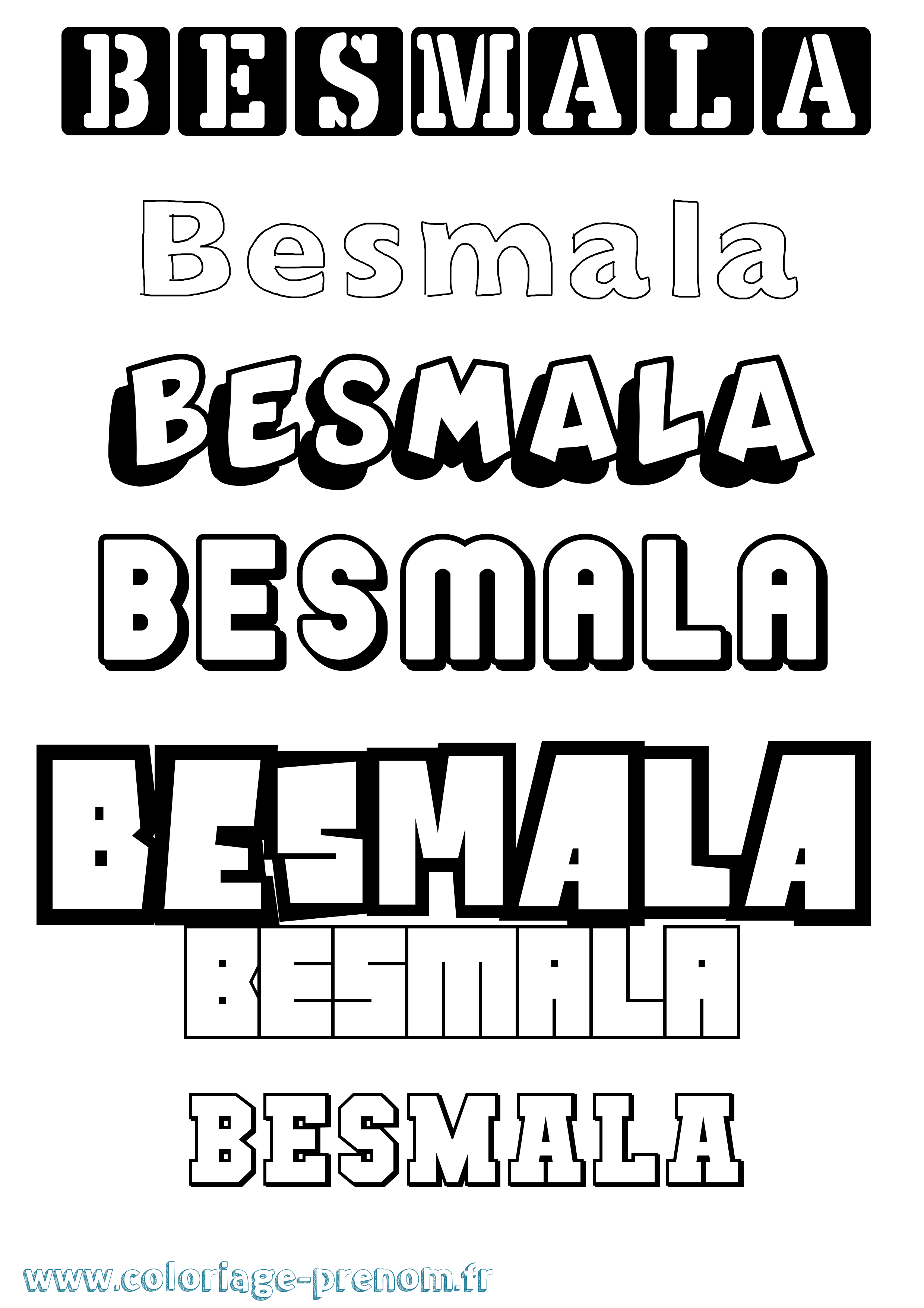 Coloriage prénom Besmala Simple