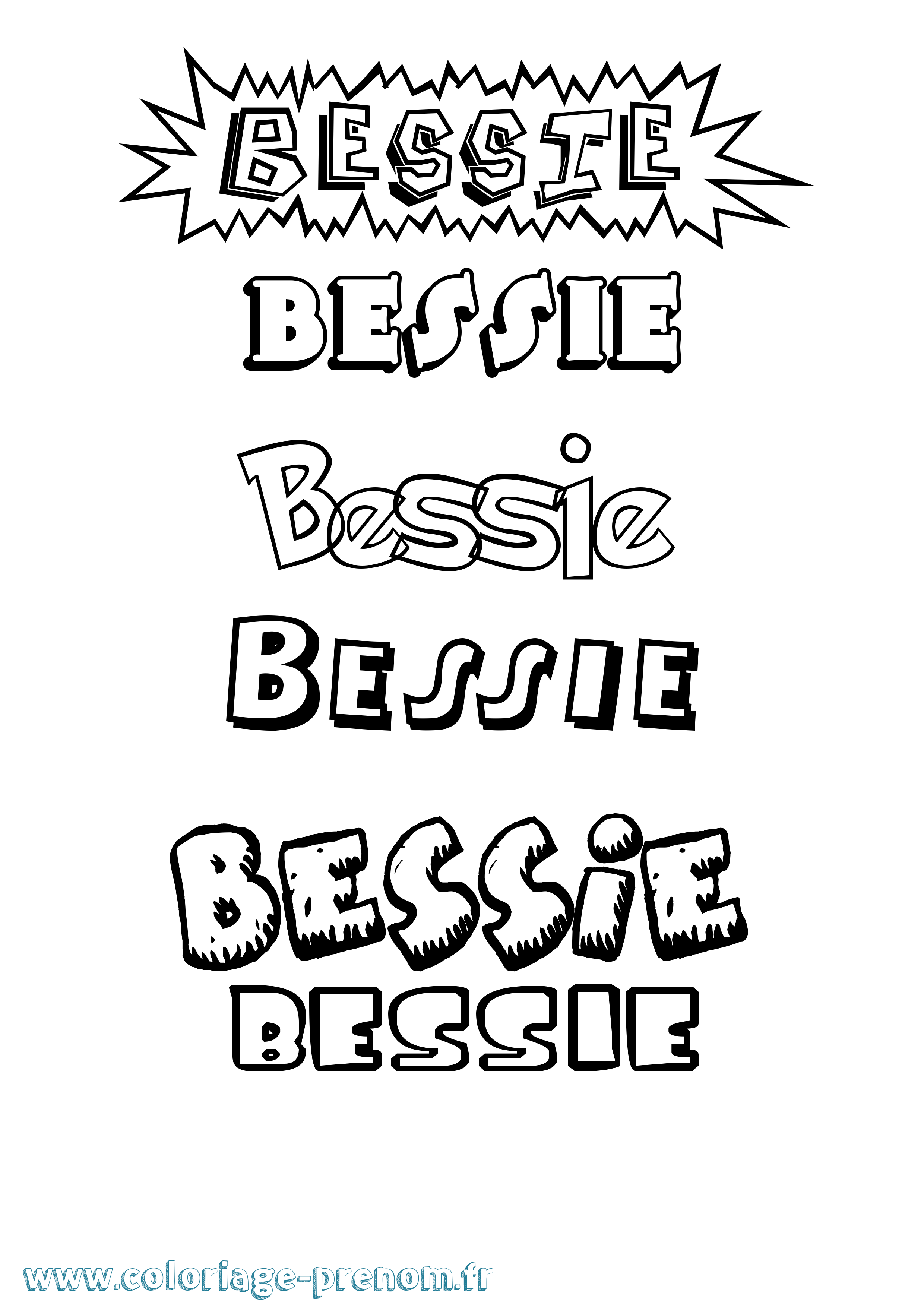 Coloriage prénom Bessie Dessin Animé