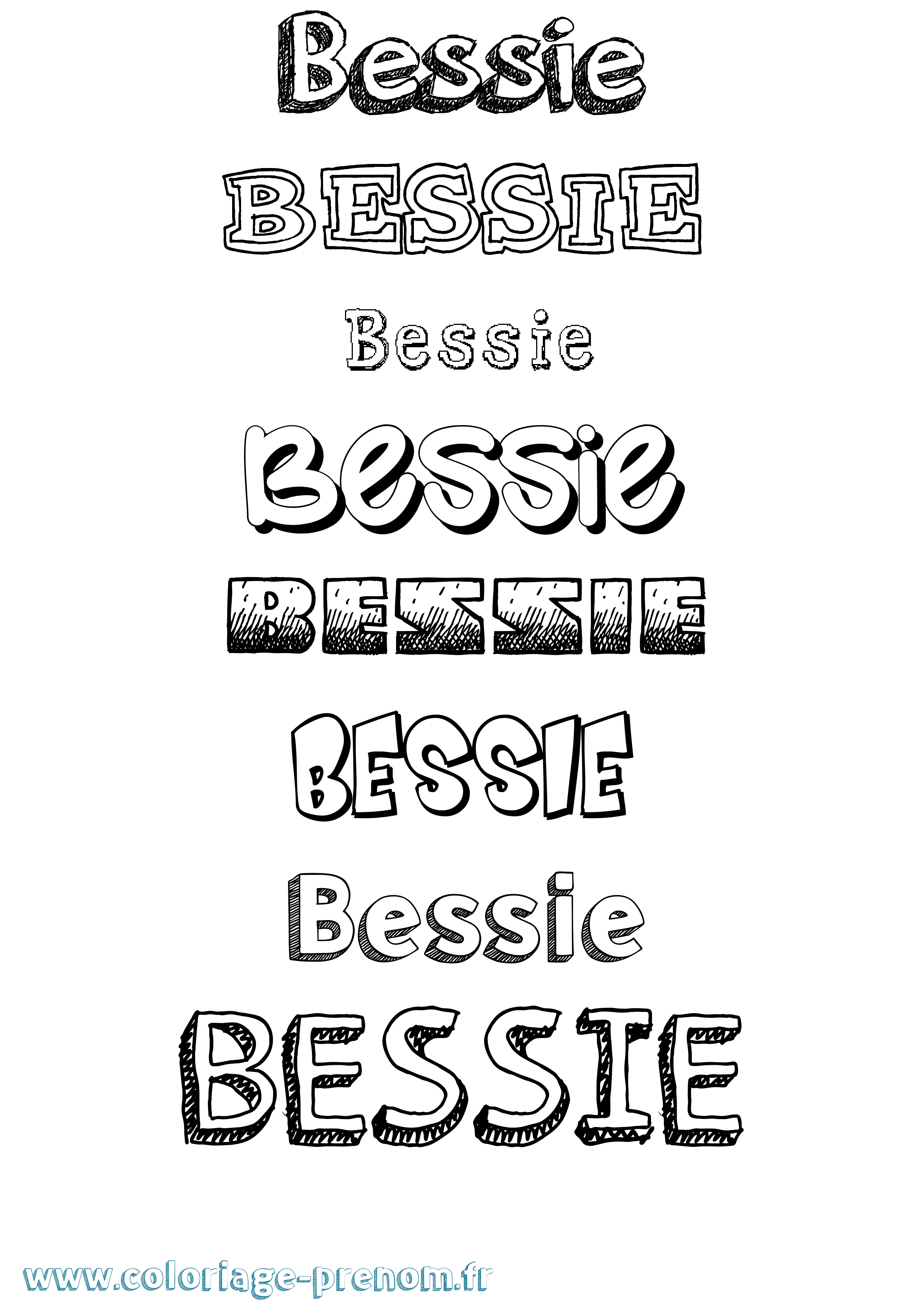 Coloriage prénom Bessie Dessiné