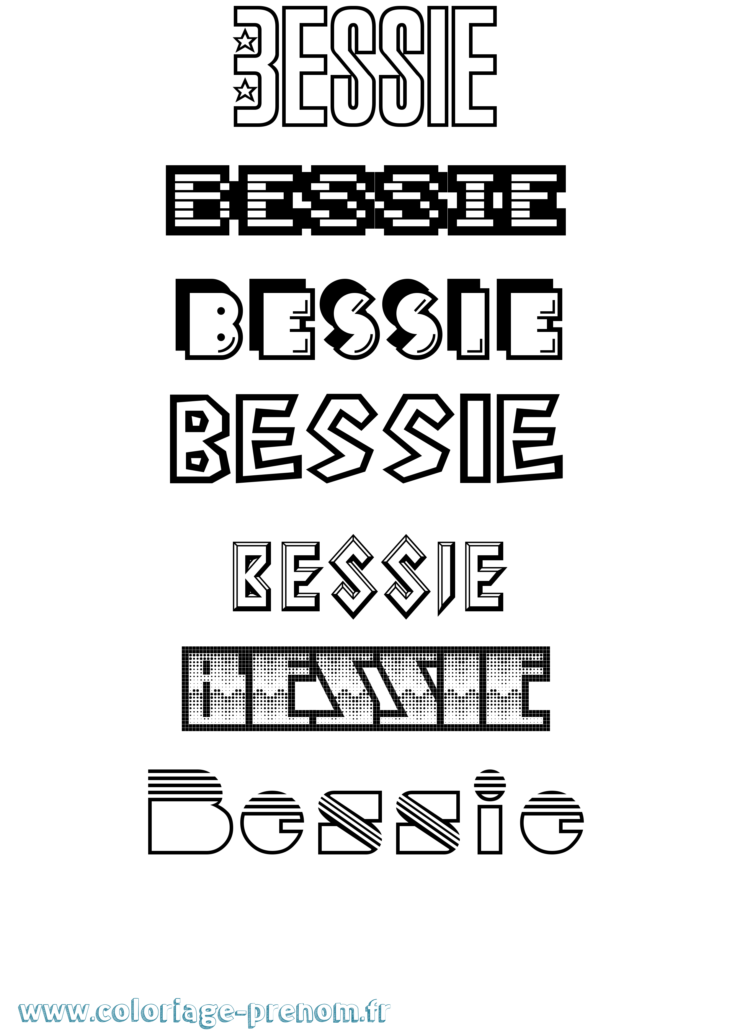 Coloriage prénom Bessie Jeux Vidéos