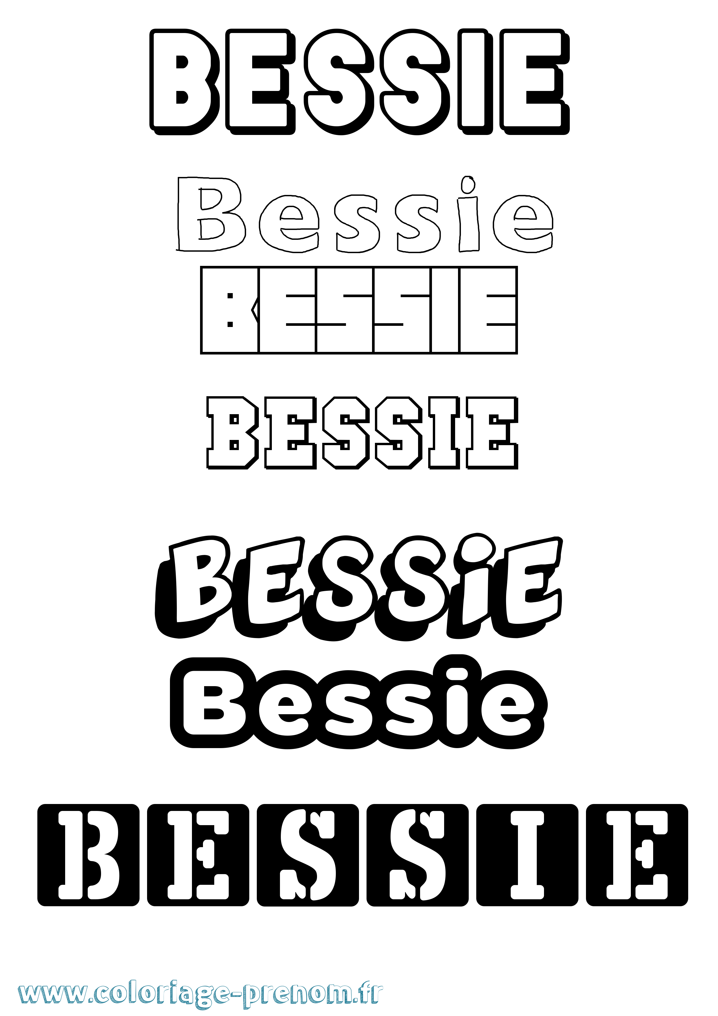 Coloriage prénom Bessie Simple