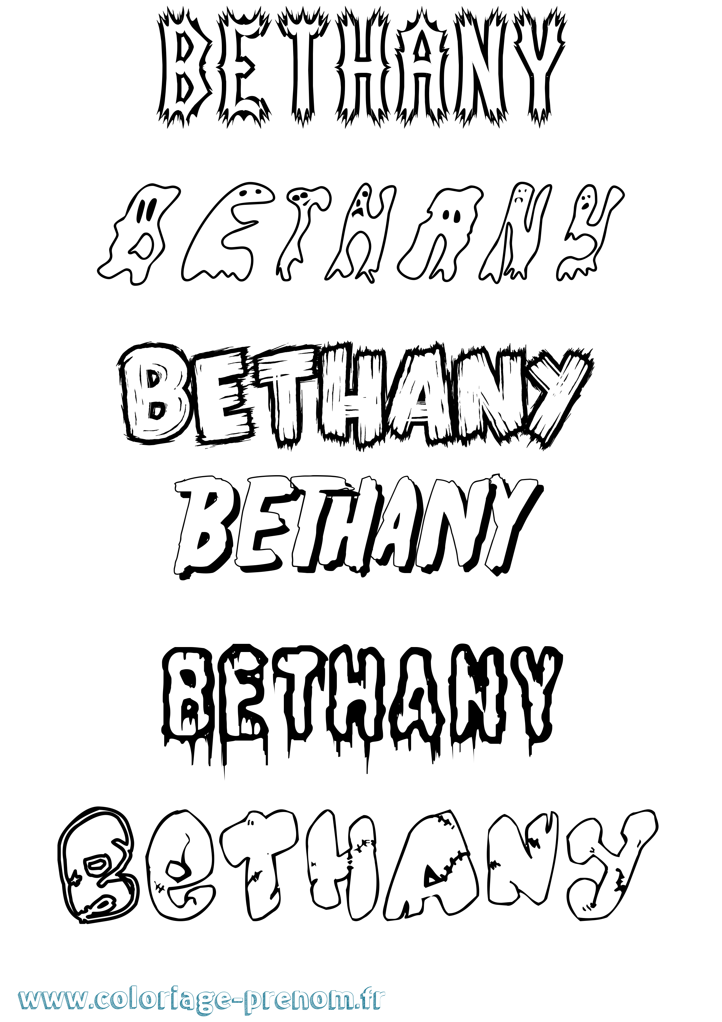 Coloriage prénom Bethany Frisson
