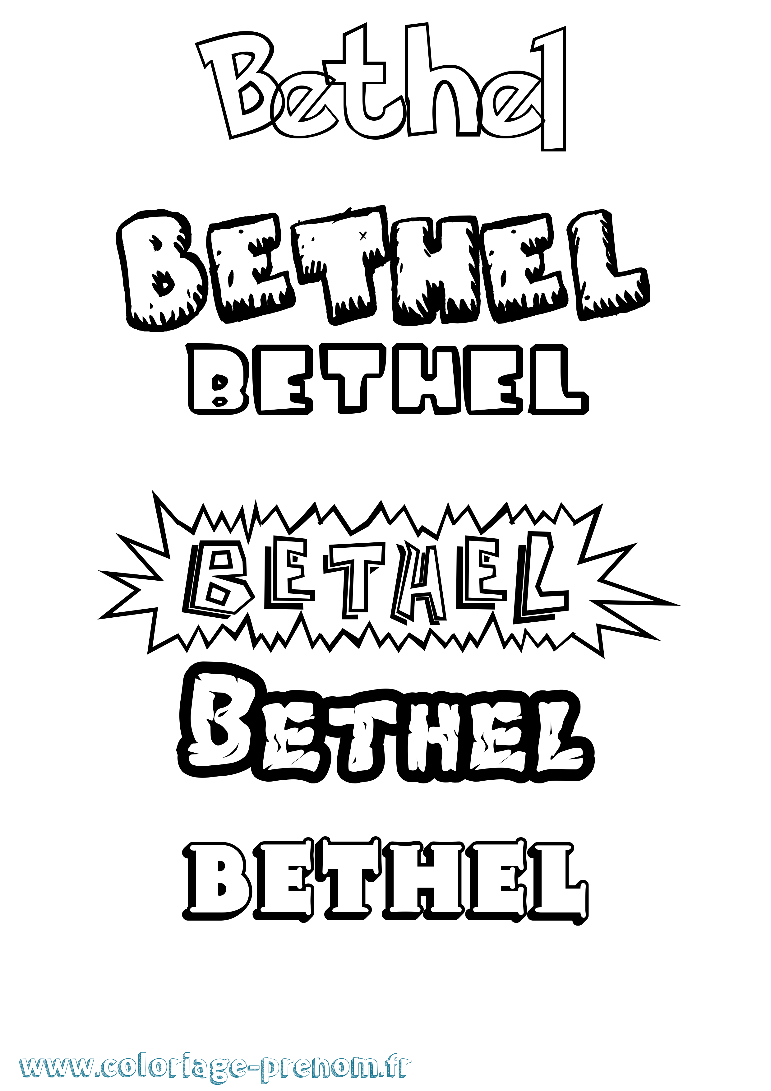Coloriage prénom Bethel Dessin Animé