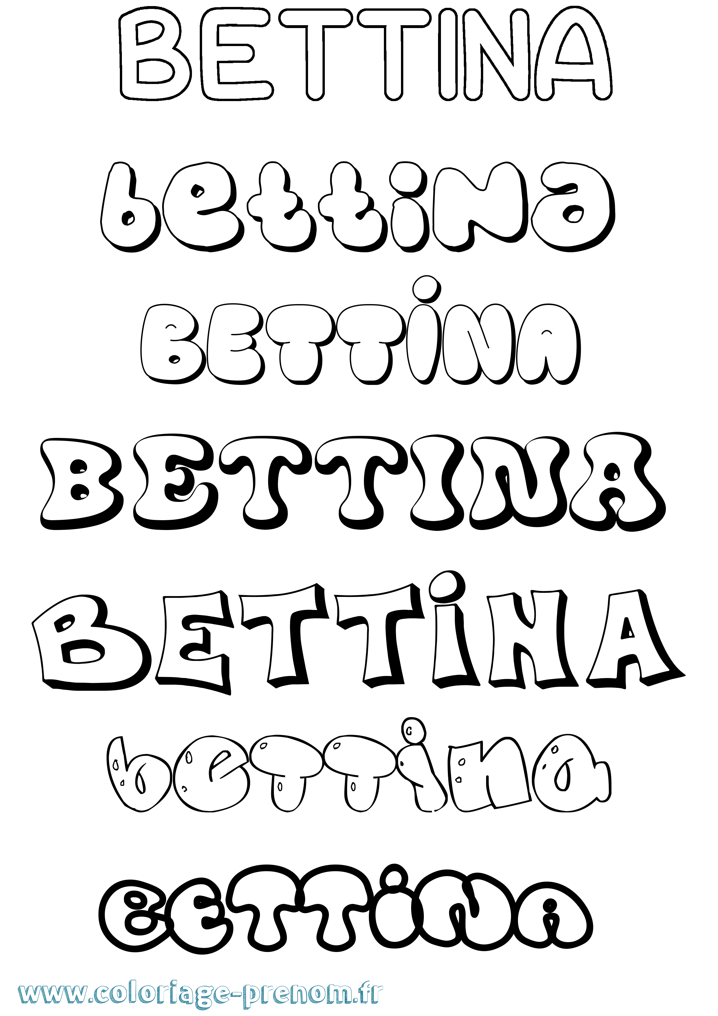 Coloriage prénom Bettina