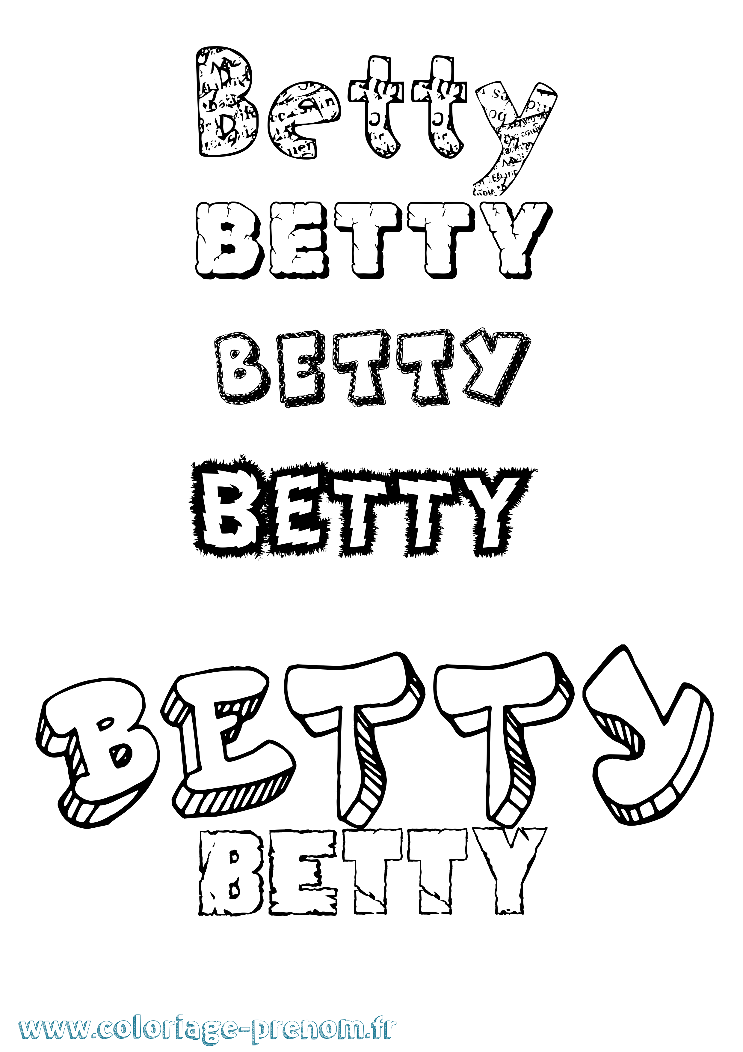 Coloriage prénom Betty