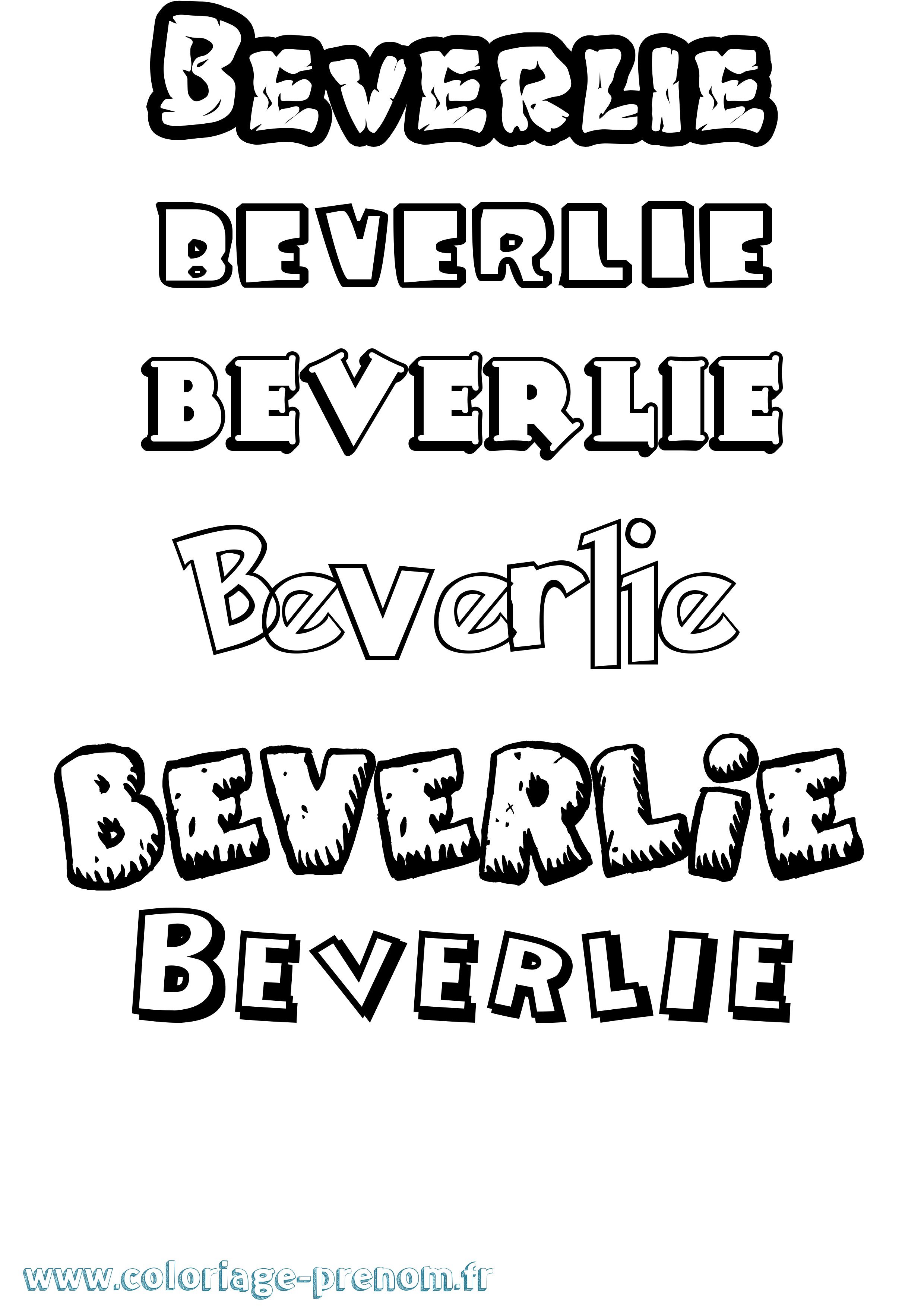 Coloriage prénom Beverlie Dessin Animé