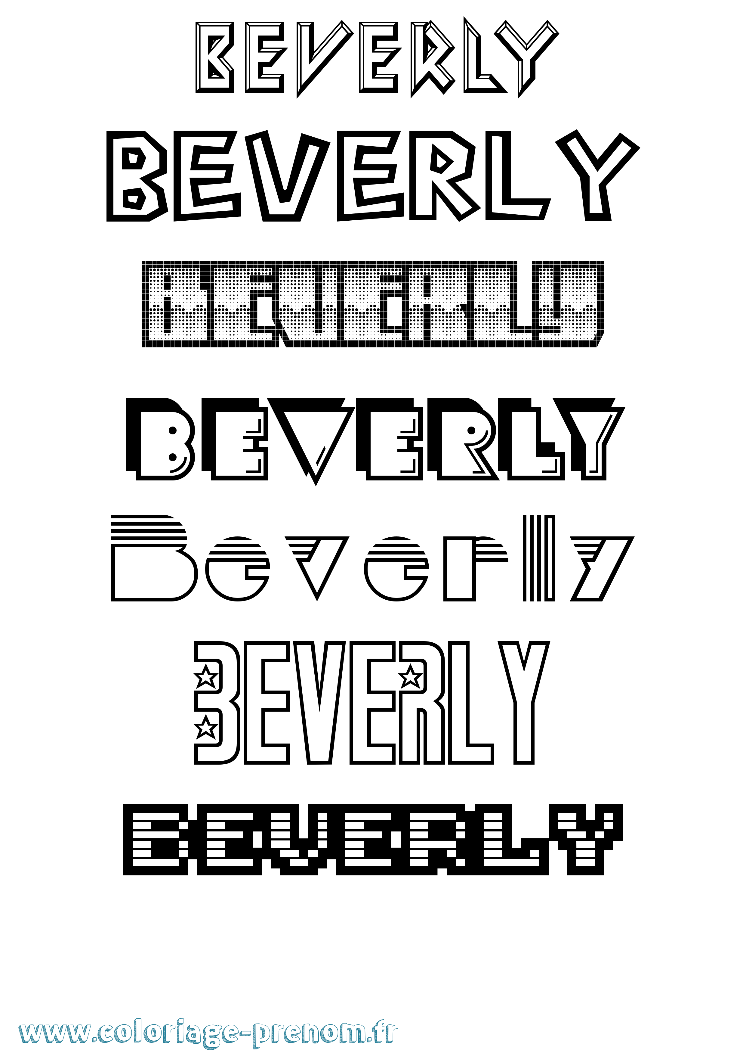 Coloriage prénom Beverly Jeux Vidéos