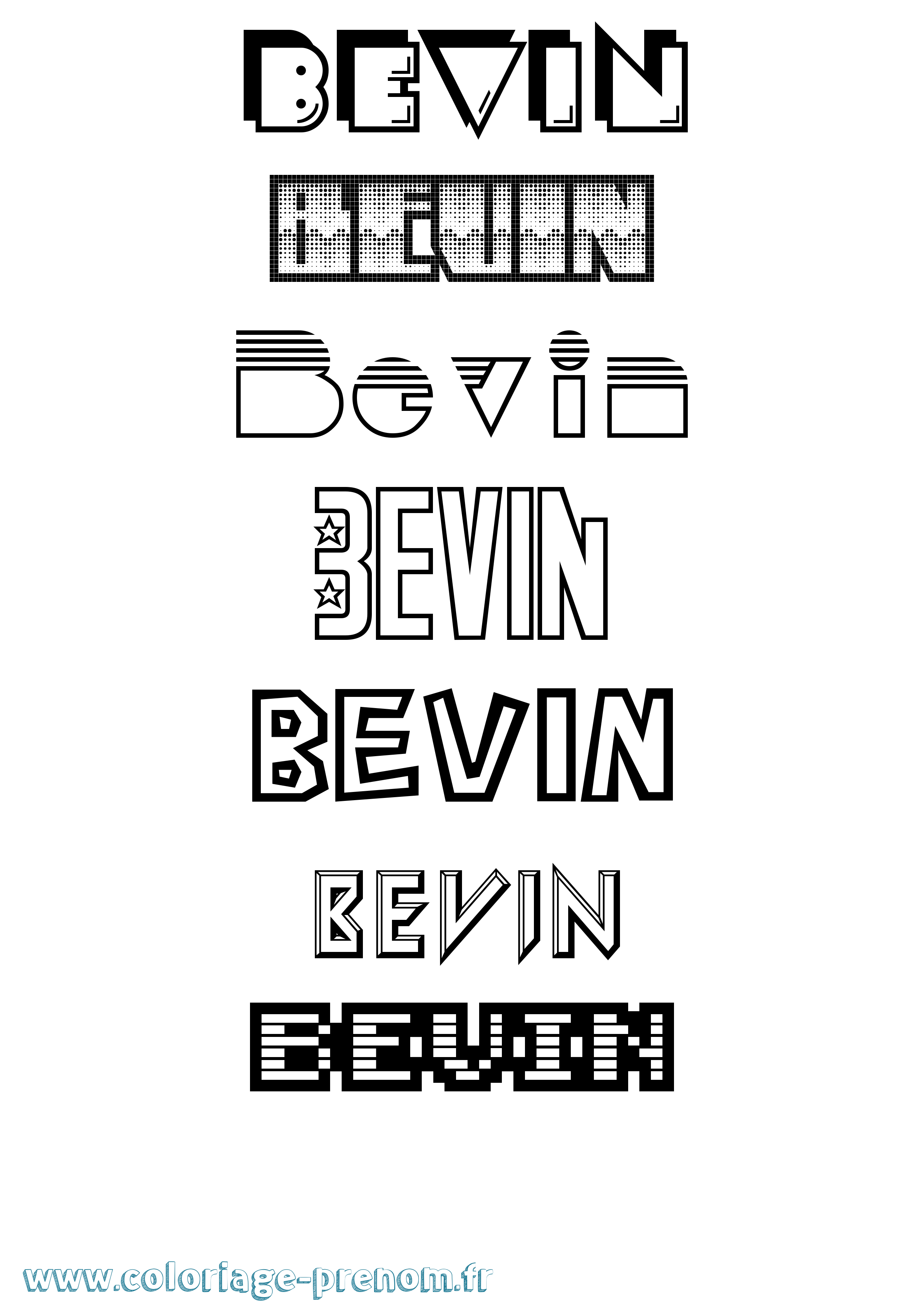 Coloriage Bevin Jeux Vidéos Coloriage prénom Bevin Jeux Vidéos