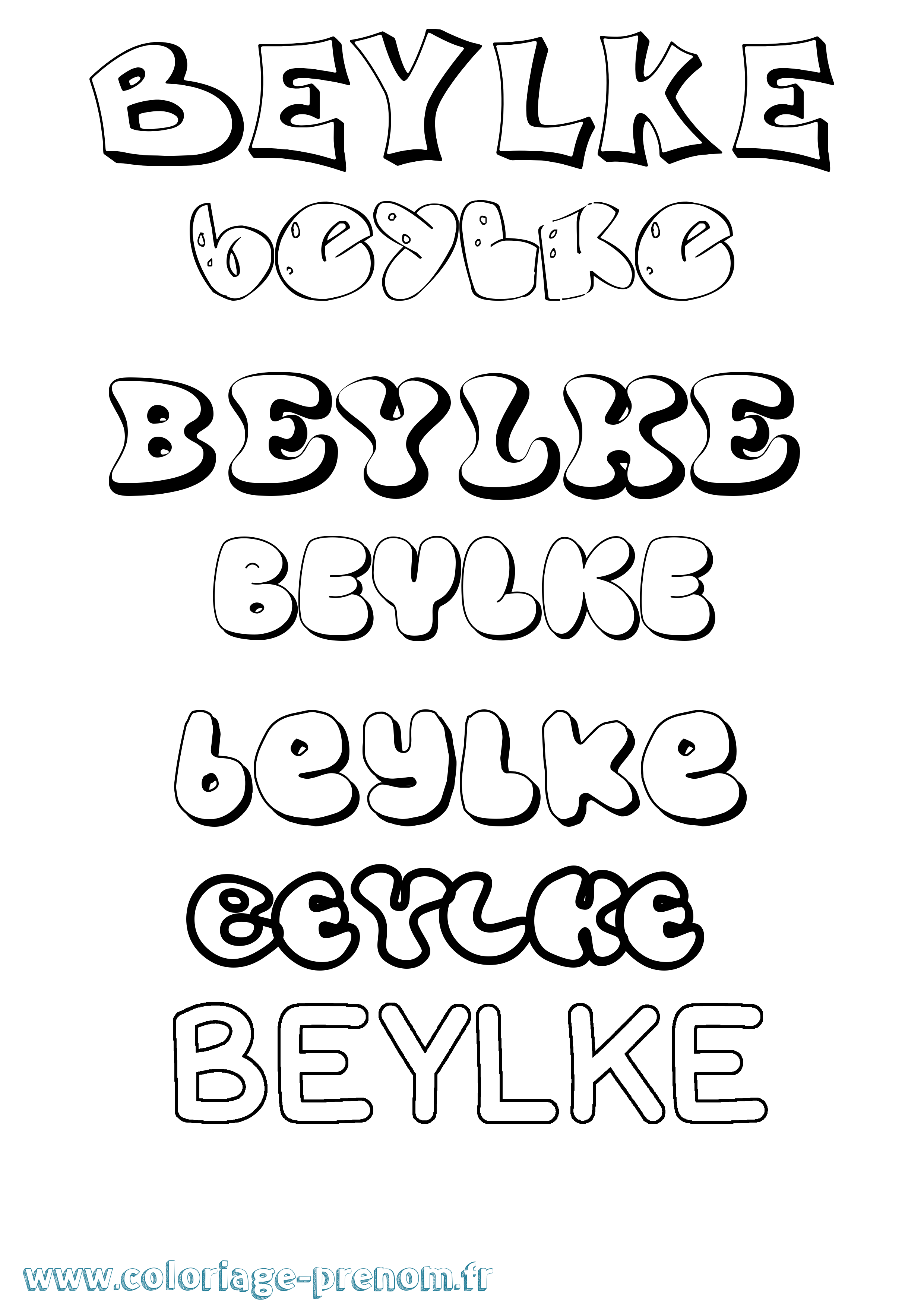 Coloriage Beylke Bubble Coloriage prénom Beylke Bubble