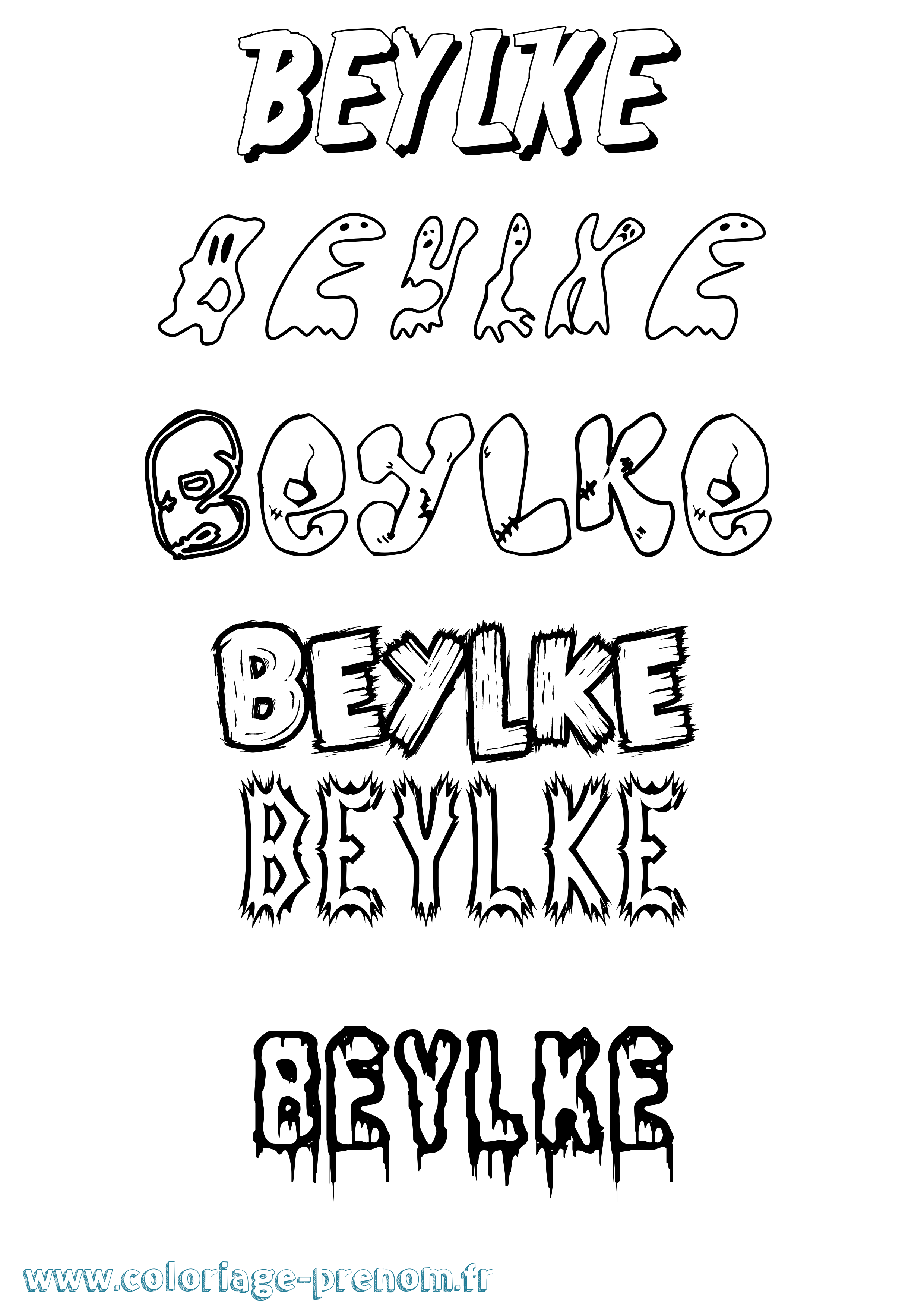 Coloriage Beylke Frisson Coloriage prénom Beylke Frisson