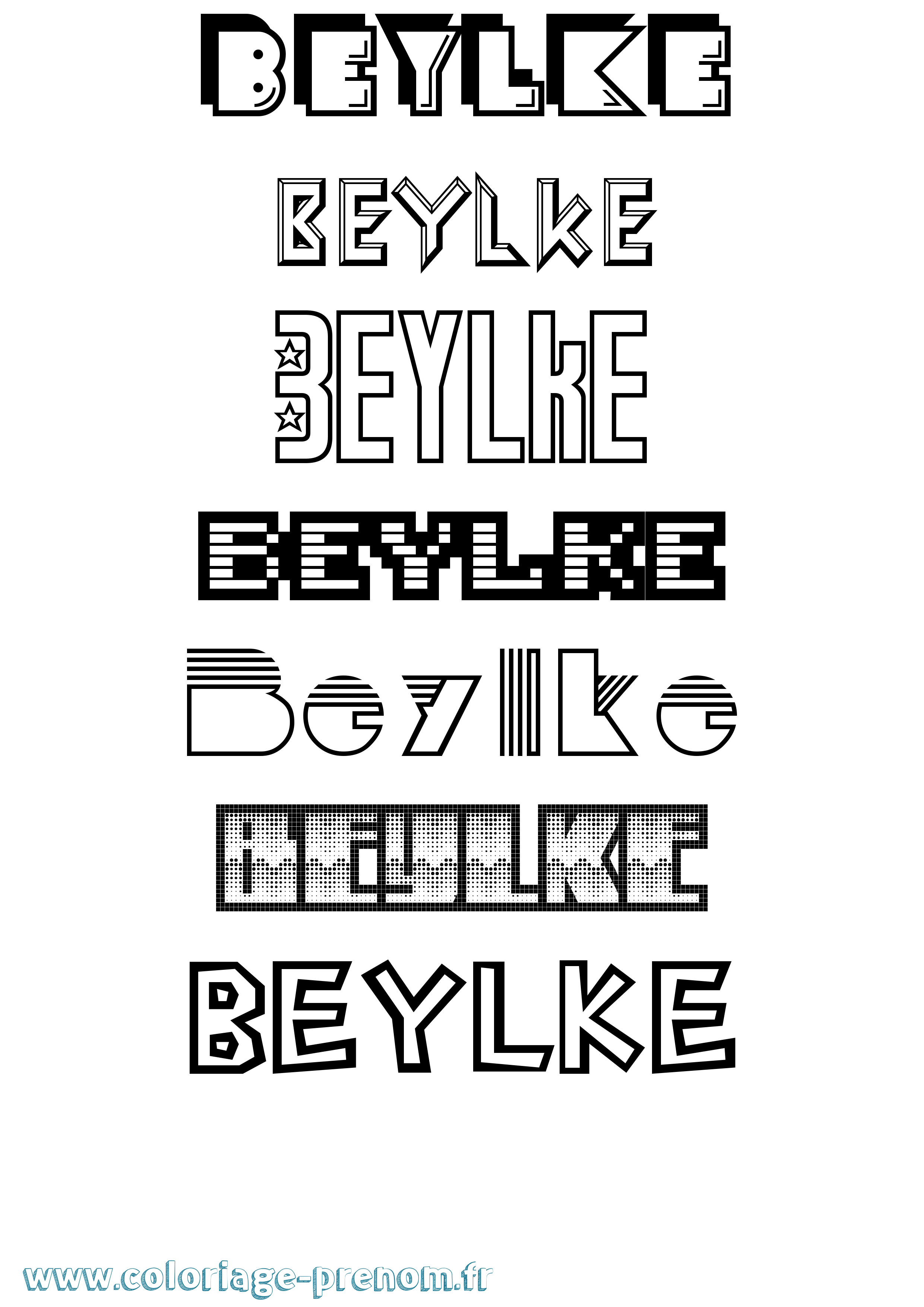 Coloriage prénom Beylke Jeux Vidéos