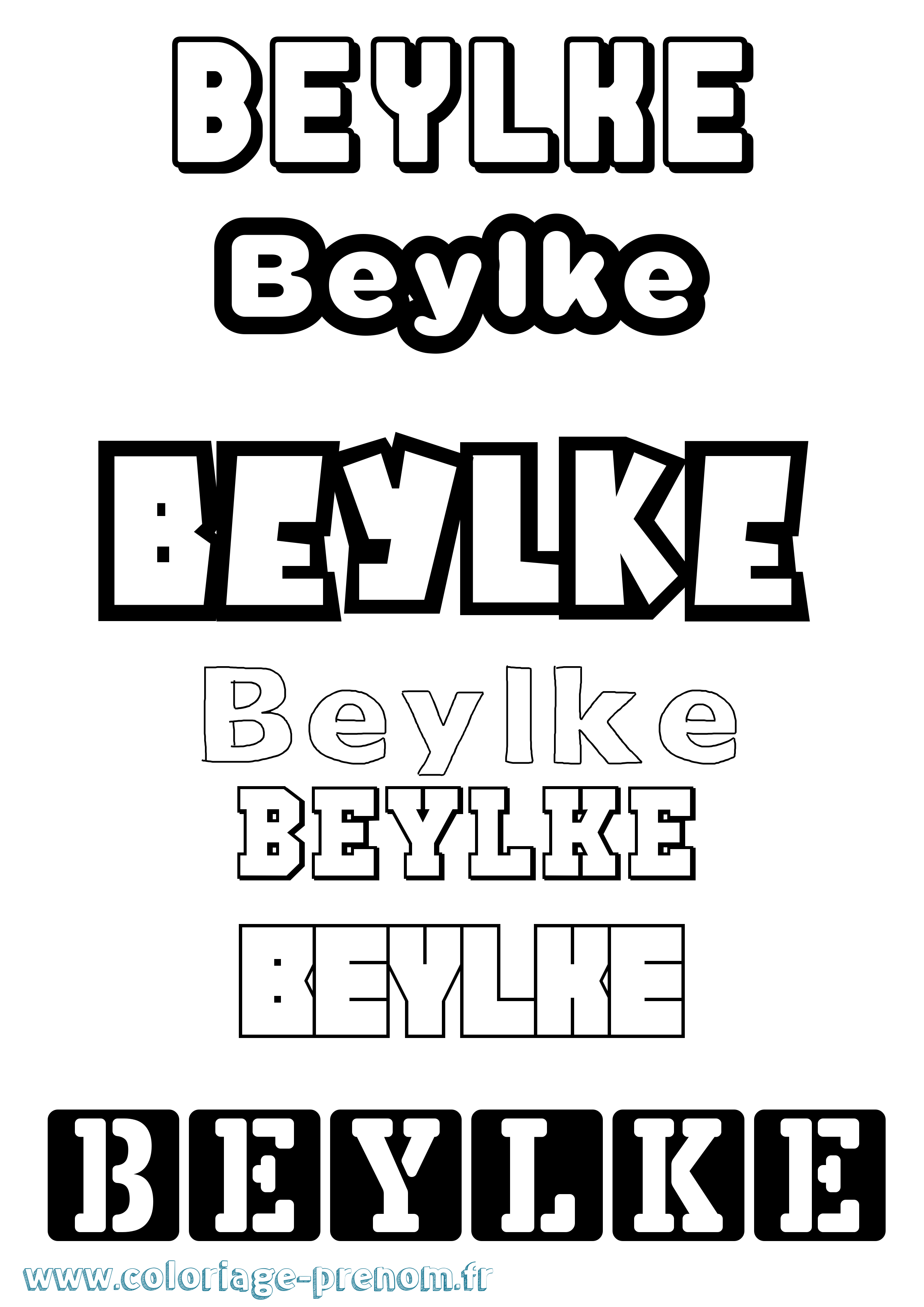Coloriage prénom Beylke Simple