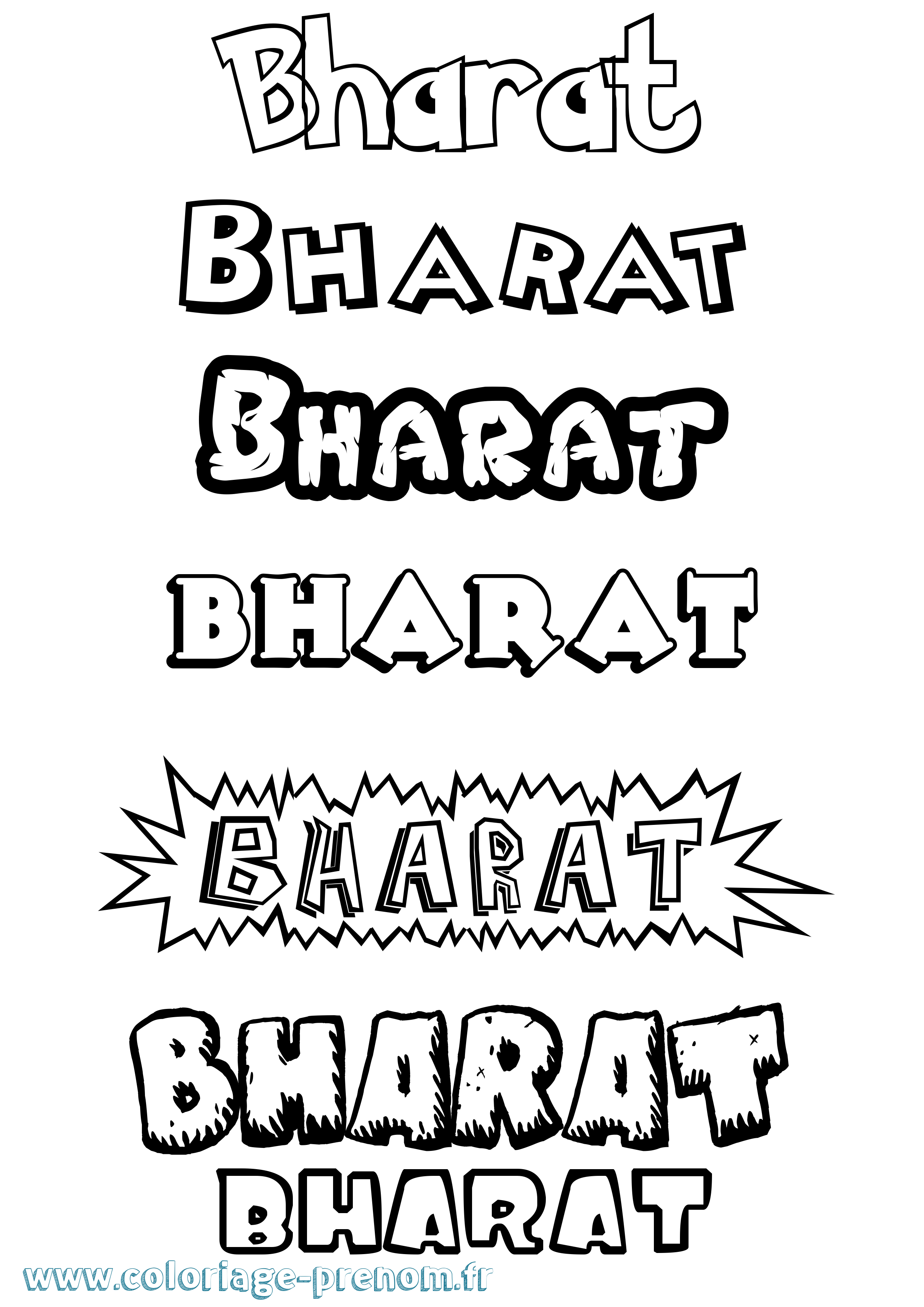 Coloriage prénom Bharat Dessin Animé