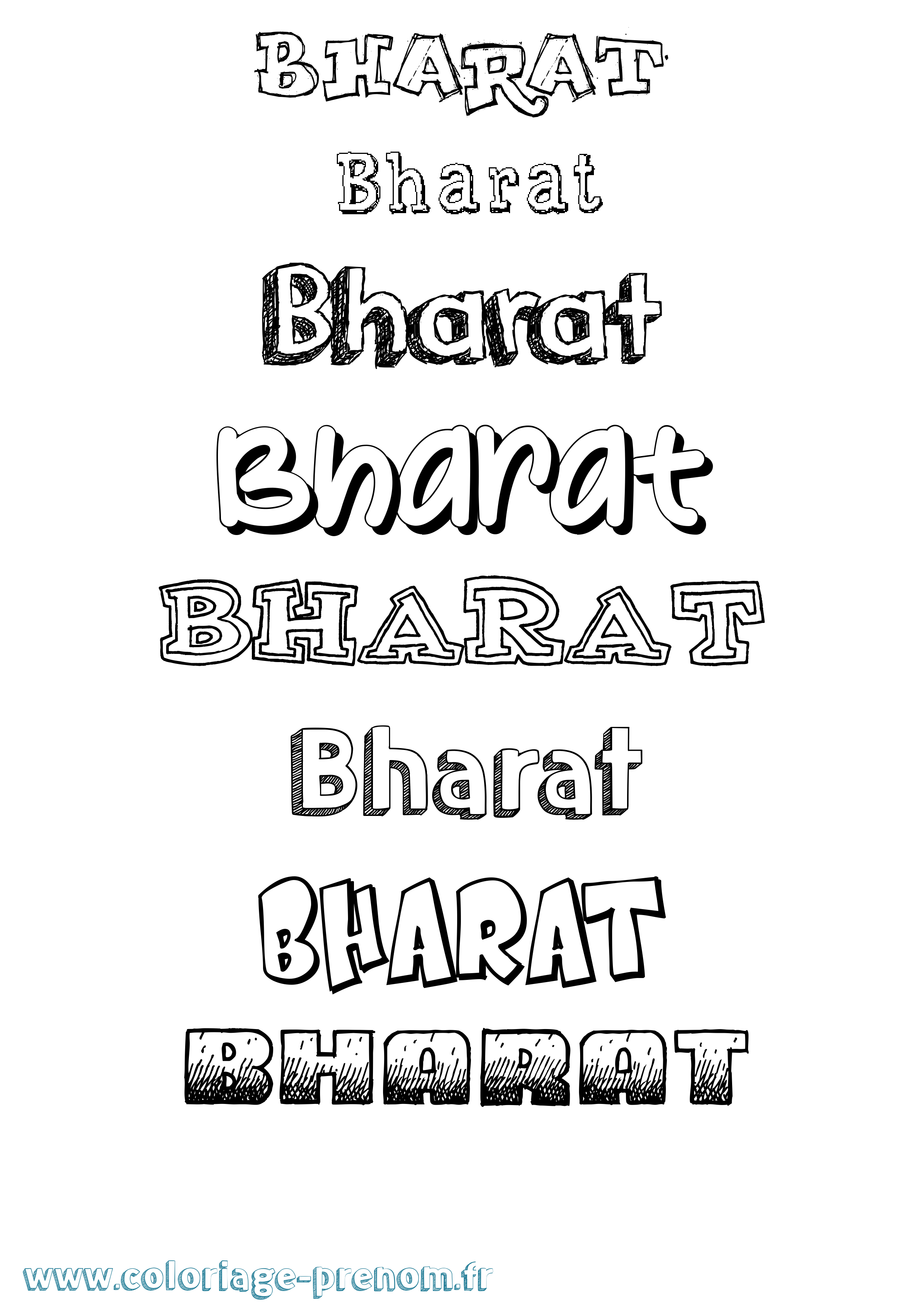 Coloriage prénom Bharat Dessiné