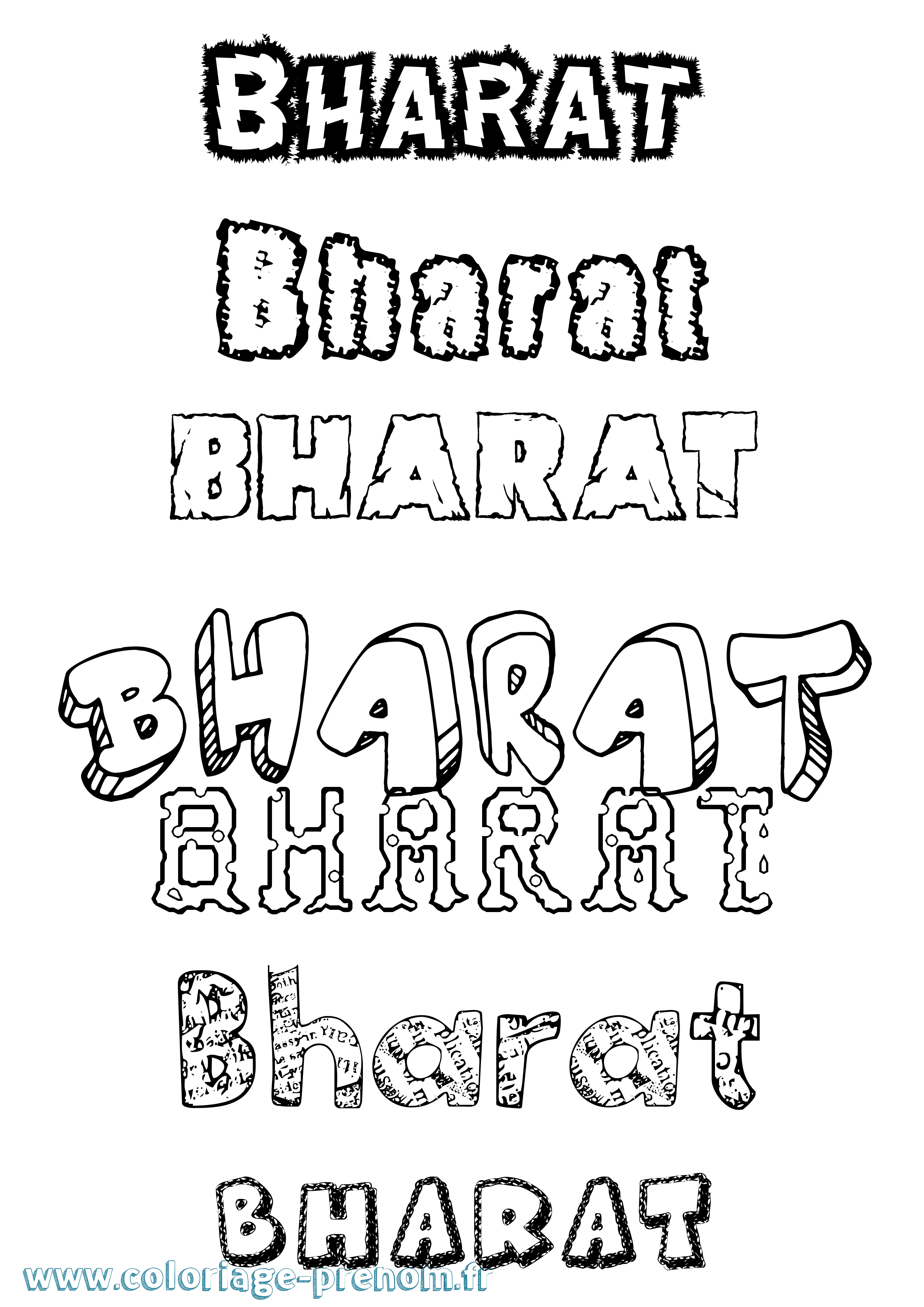 Coloriage prénom Bharat Destructuré