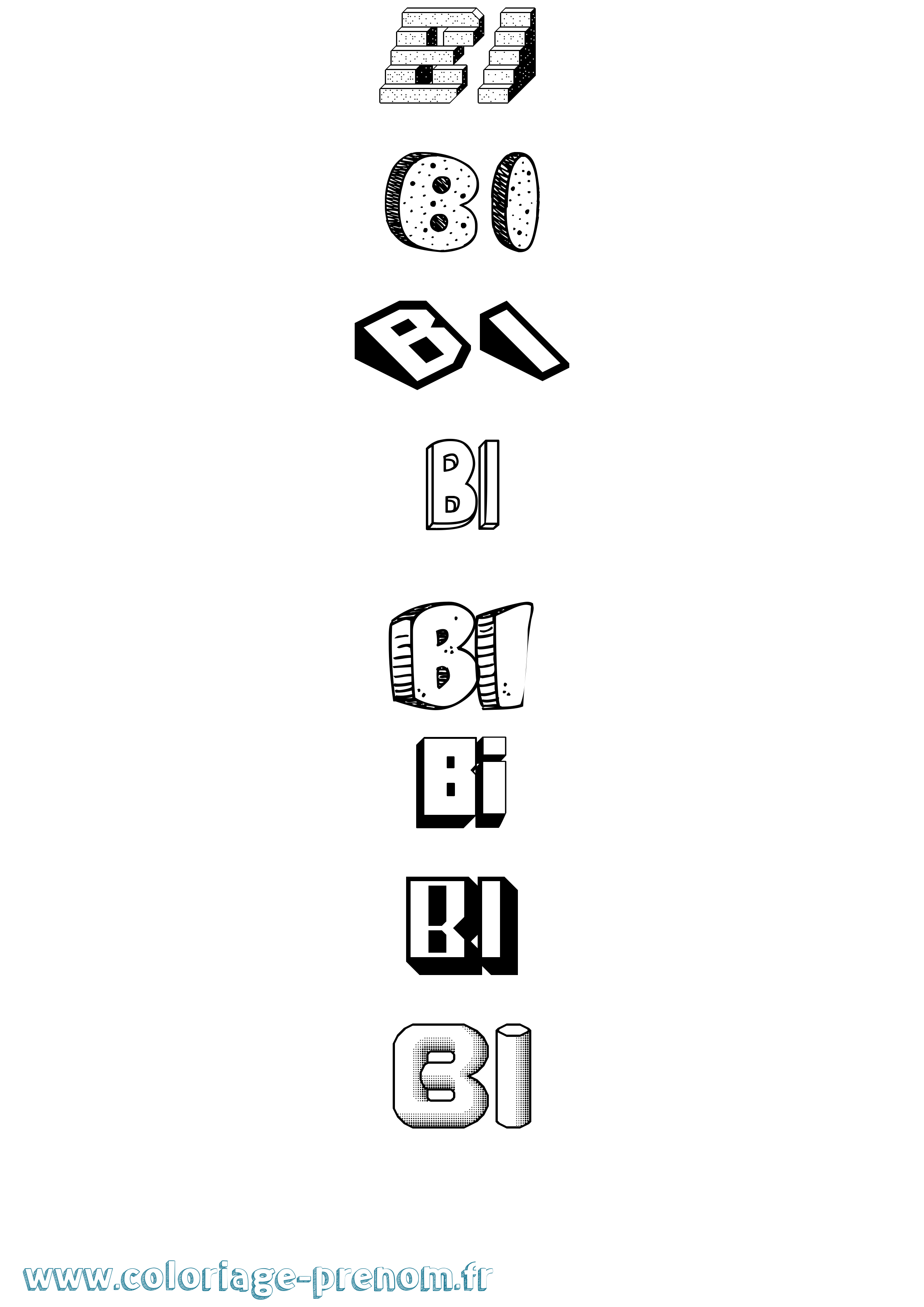 Coloriage Bi Effet 3D Coloriage prénom Bi Effet 3D
