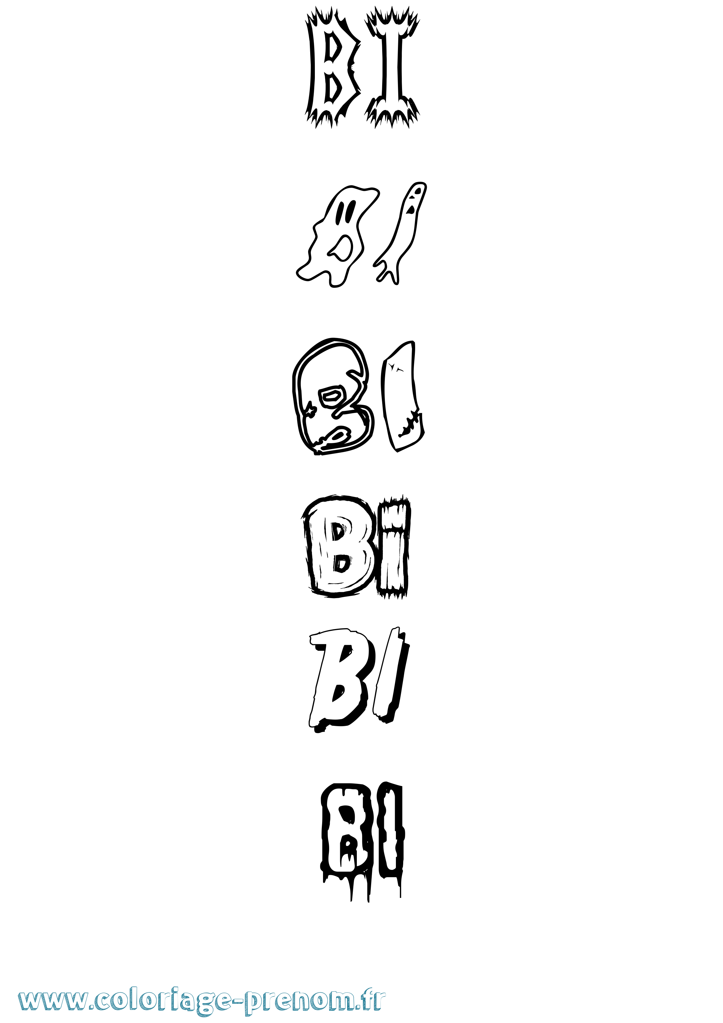 Coloriage Bi Frisson Coloriage prénom Bi Frisson