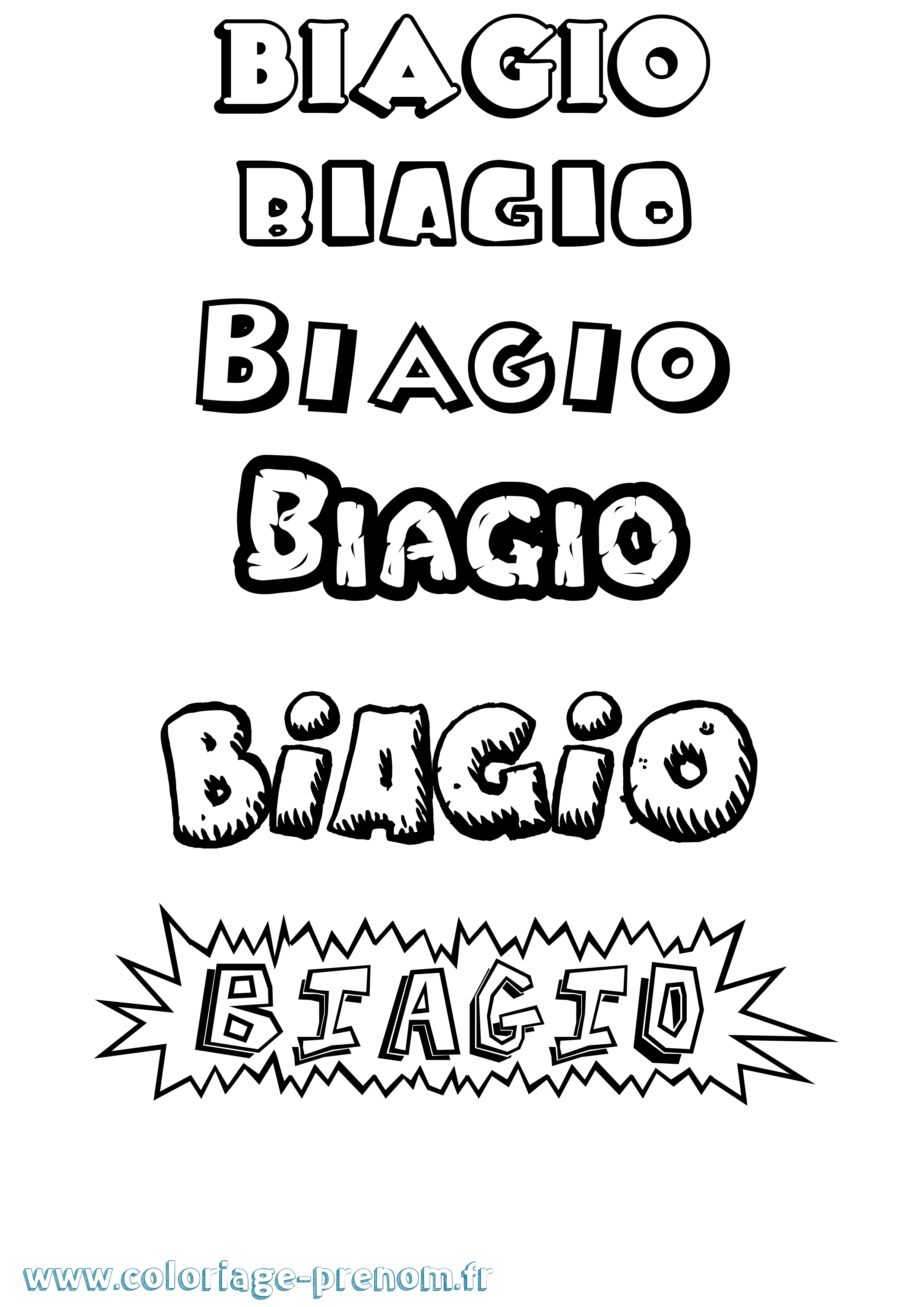 Coloriage prénom Biagio Dessin Animé