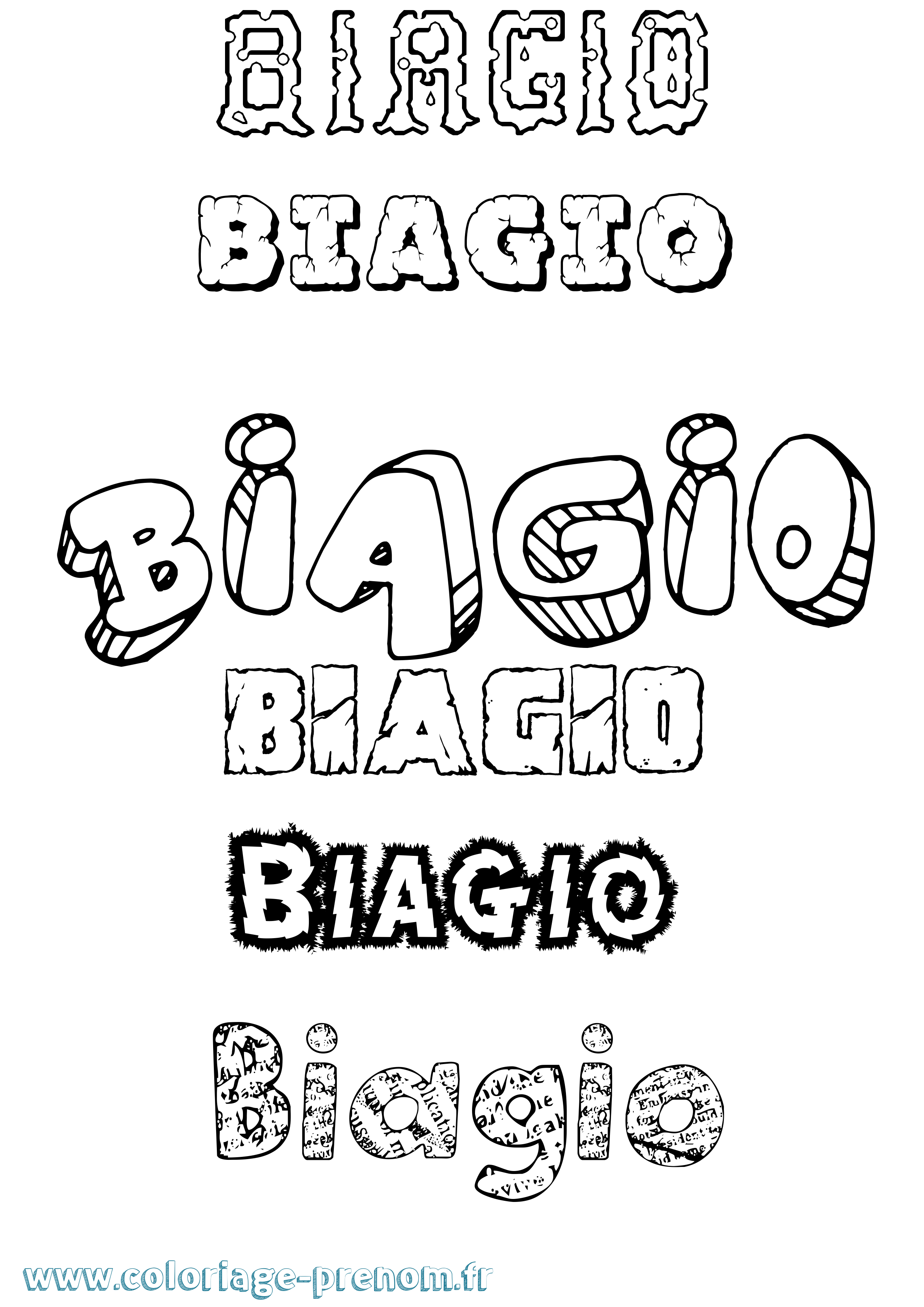 Coloriage prénom Biagio Destructuré