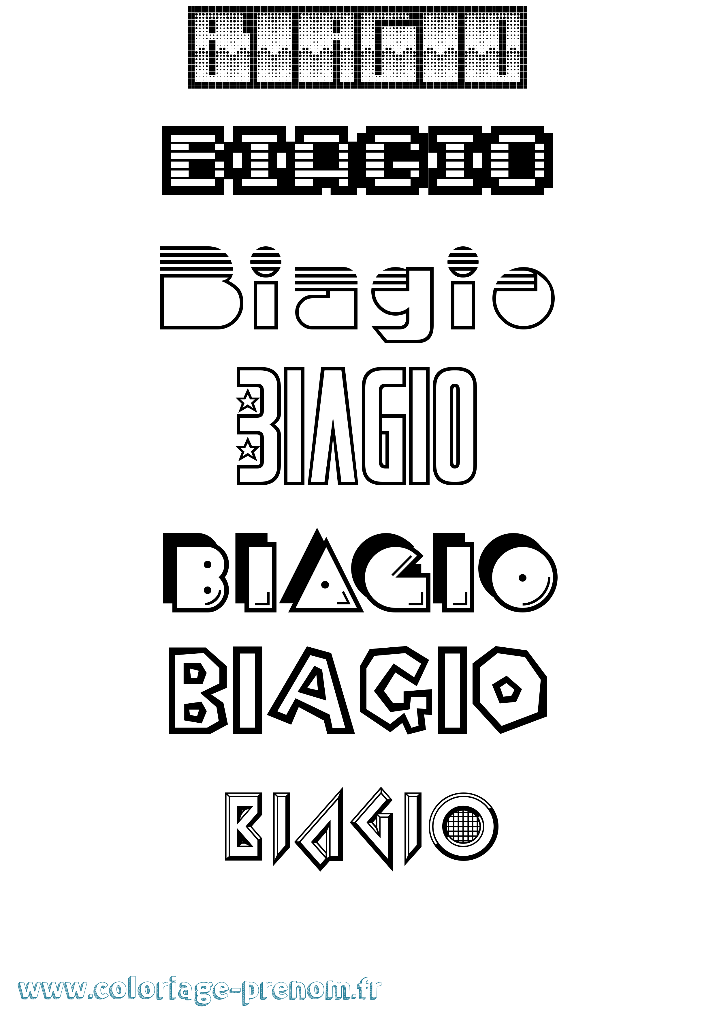 Coloriage prénom Biagio Jeux Vidéos