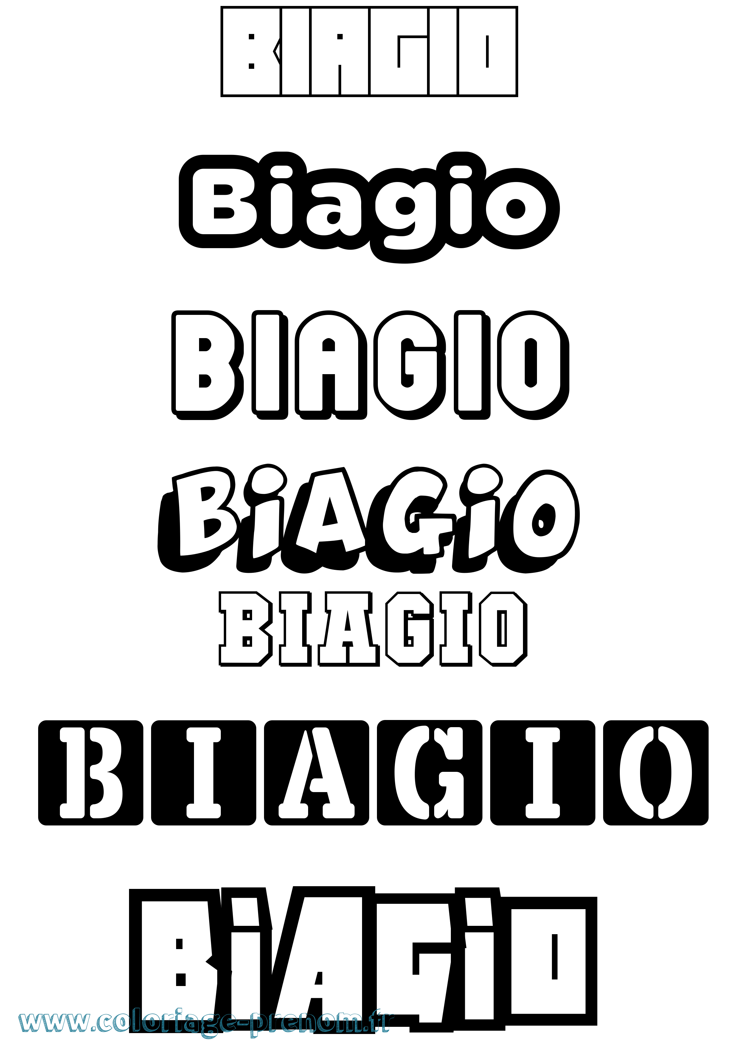 Coloriage prénom Biagio Simple