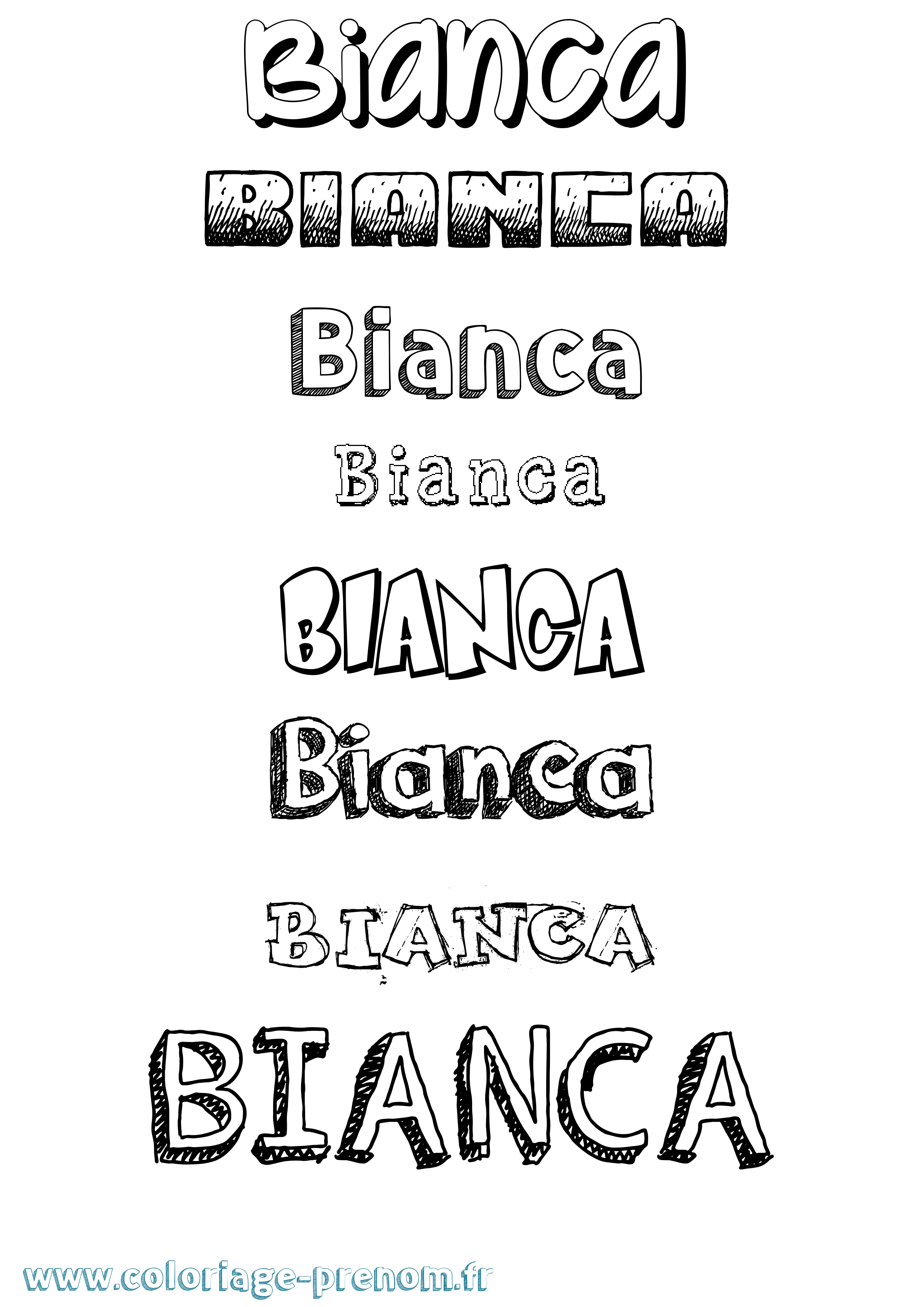 Coloriage prénom Bianca