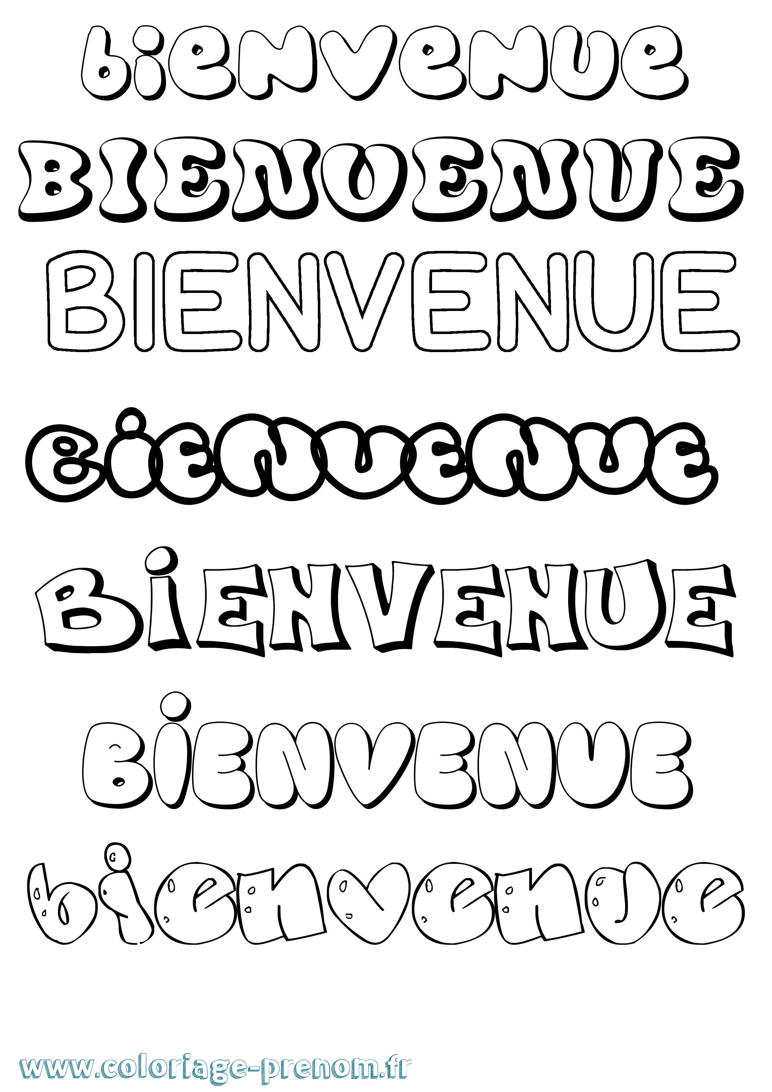 Coloriage Bienvenue Coloriage prénom Bienvenue