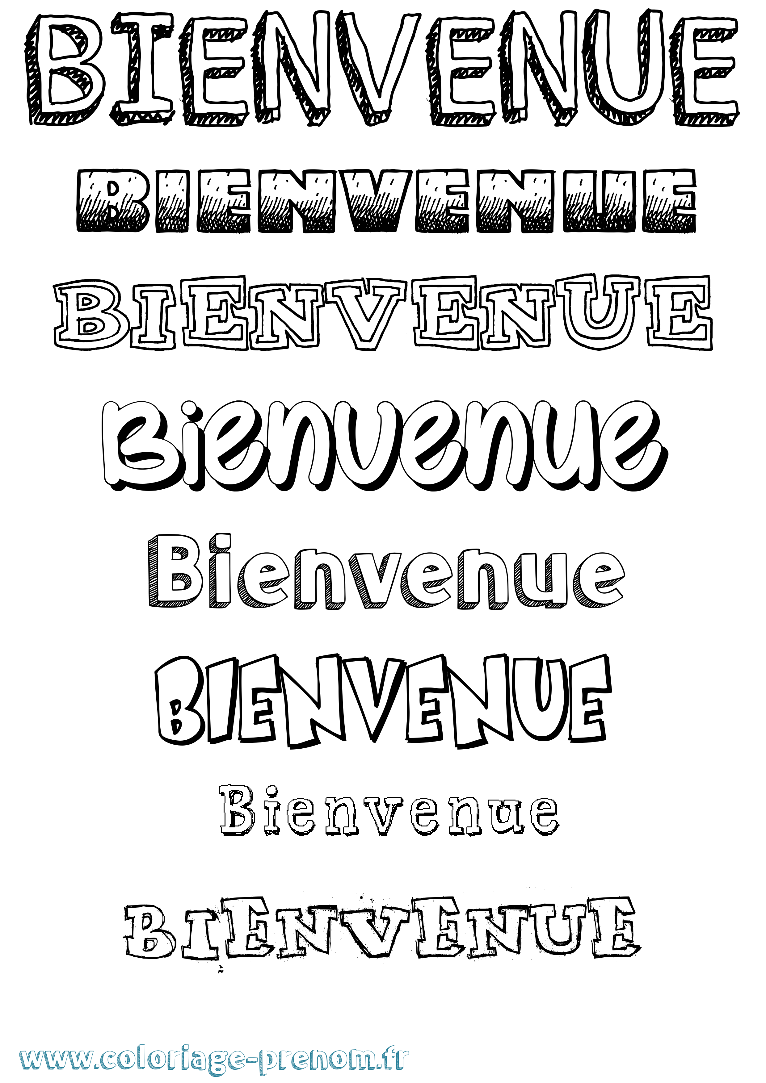 Coloriage Bienvenue Coloriage prénom Bienvenue