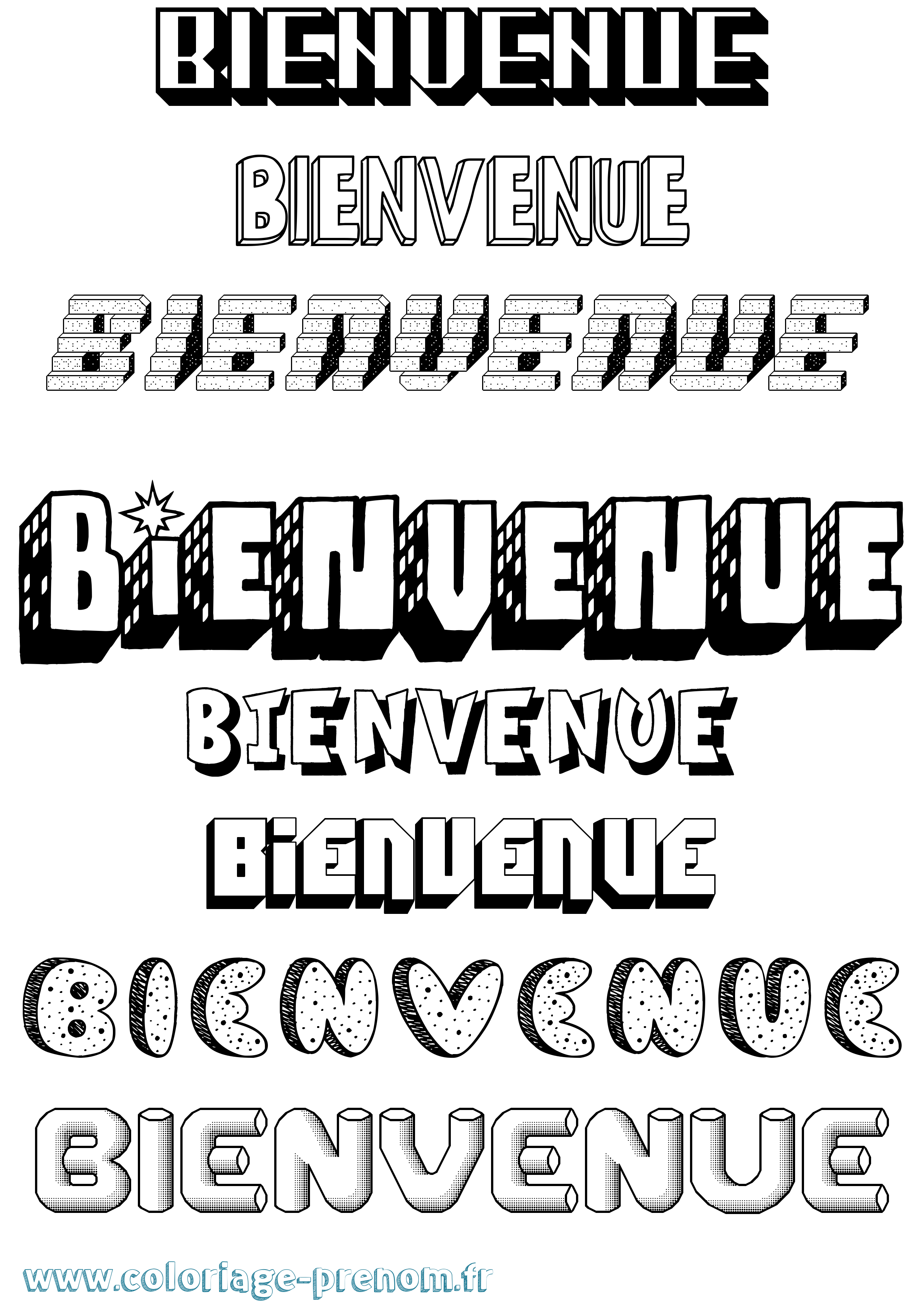Coloriage Bienvenue Coloriage prénom Bienvenue