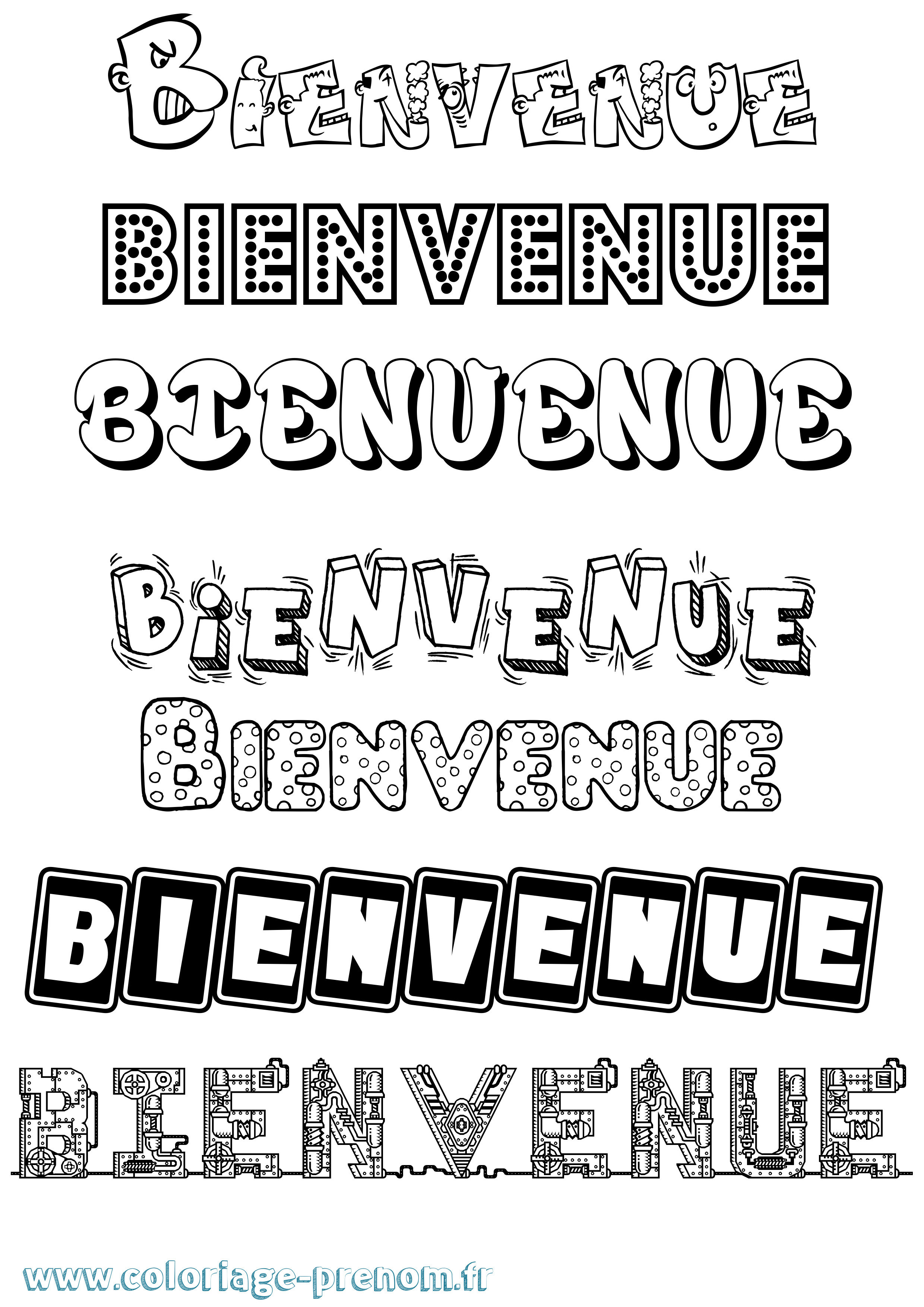 Coloriage Bienvenue Coloriage prénom Bienvenue