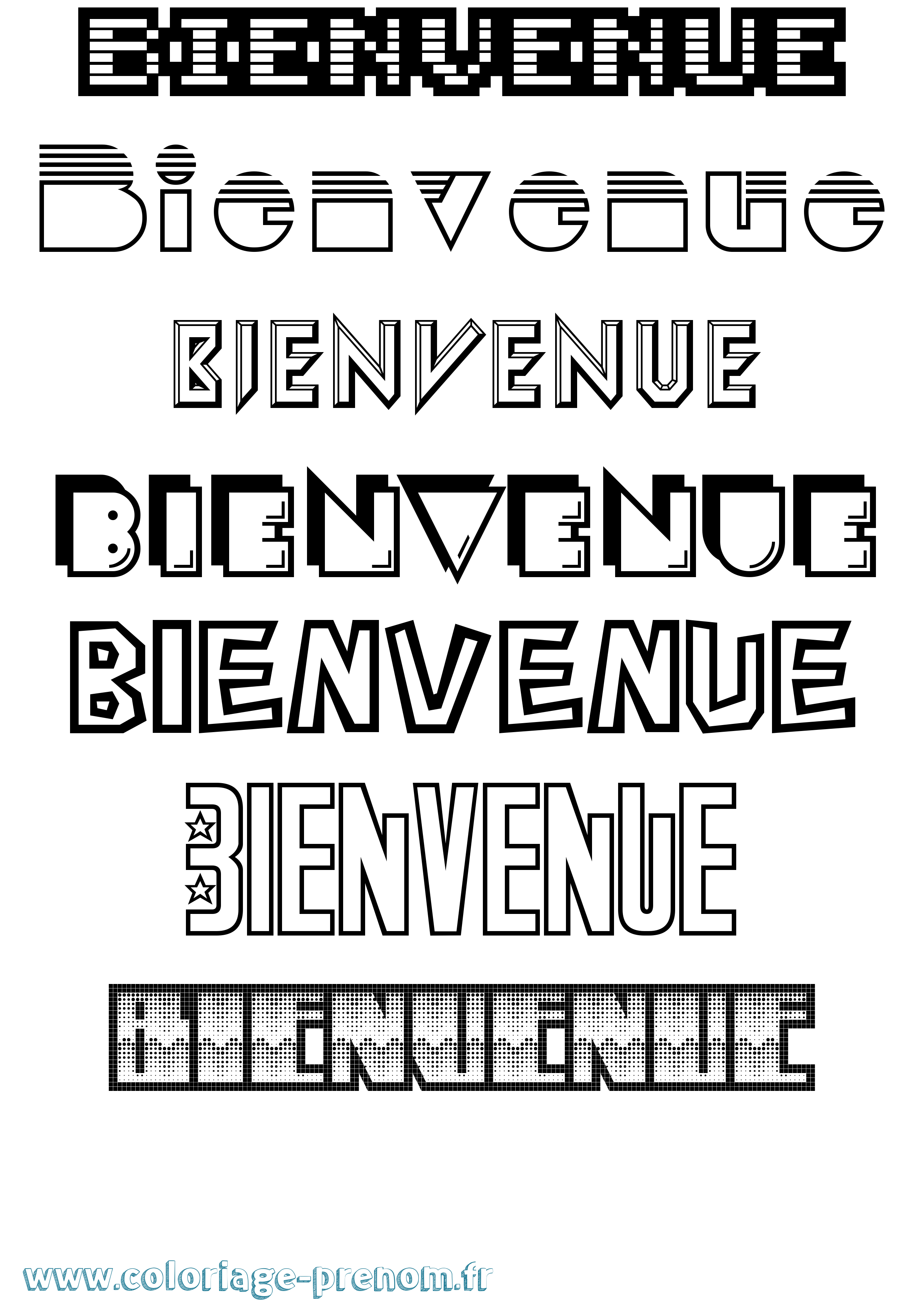 Coloriage Bienvenue Coloriage prénom Bienvenue