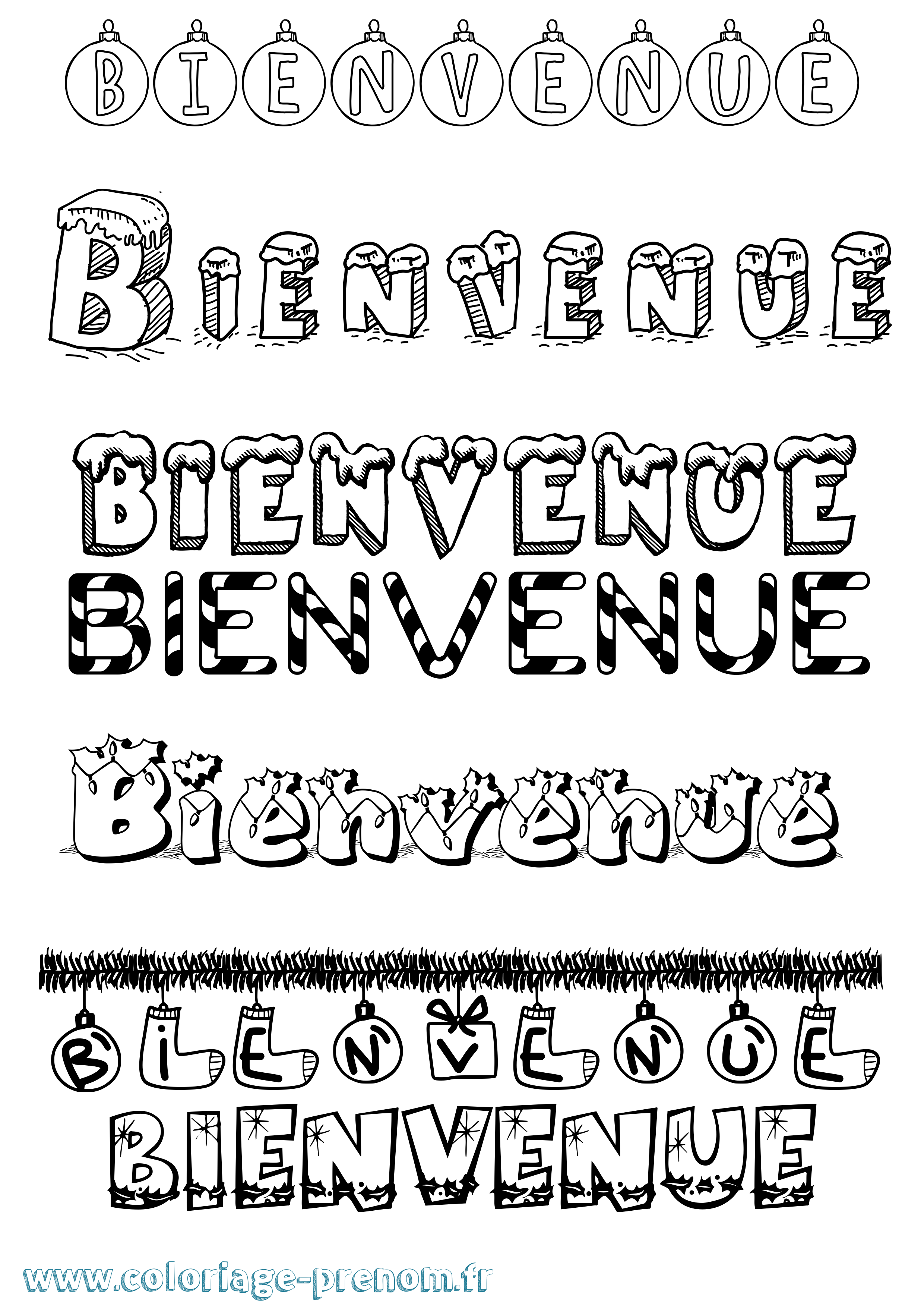 Coloriage Bienvenue Coloriage prénom Bienvenue