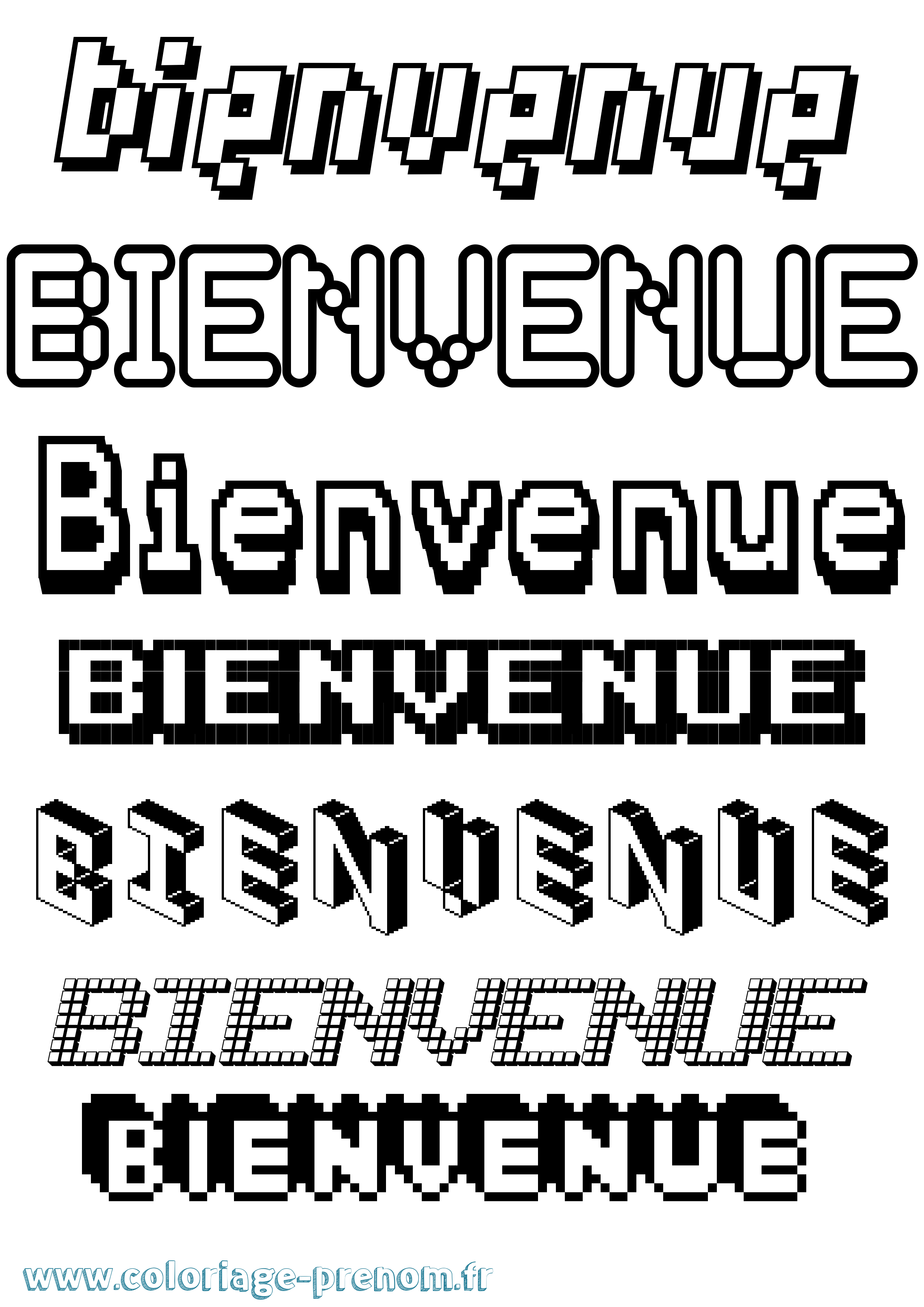 Coloriage Bienvenue Coloriage prénom Bienvenue