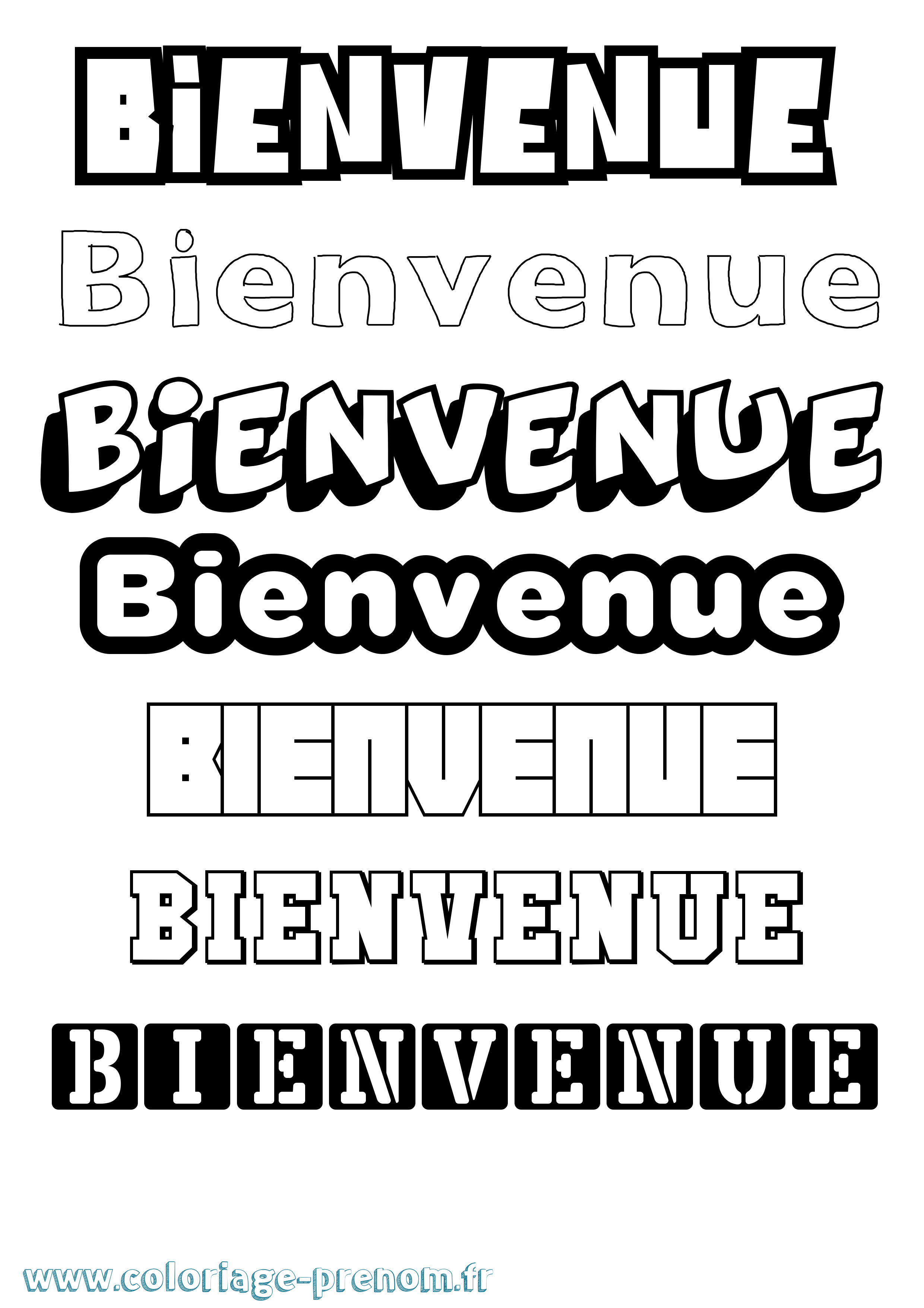 Coloriage Bienvenue Coloriage prénom Bienvenue